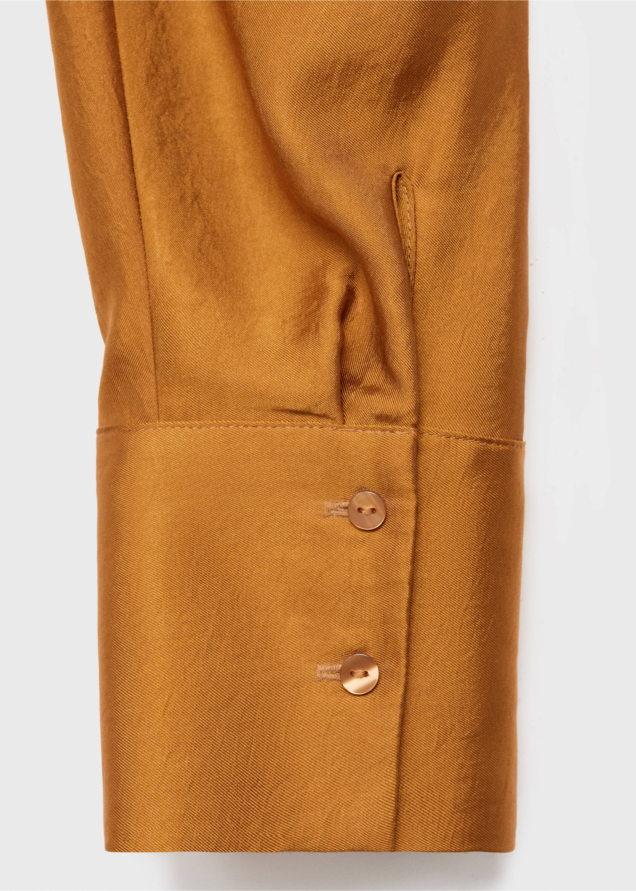 Mustard yellow shirt fabric and buttoned cuff detail., Mustard. Ref: 17067800-00.