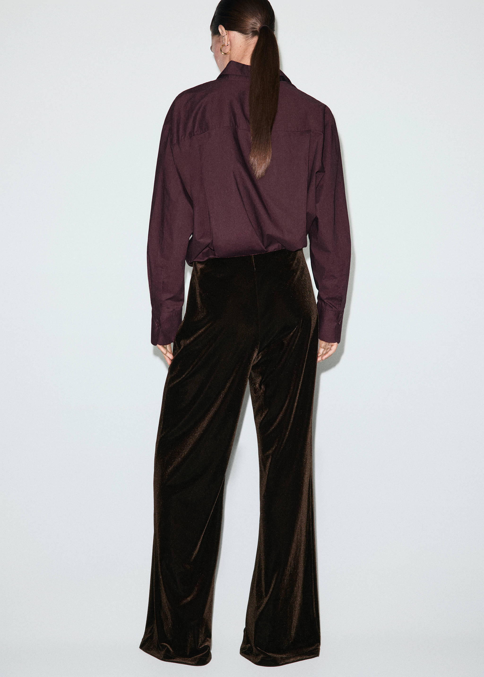 Pantalón wide leg terciopelo - Reverso del artículo