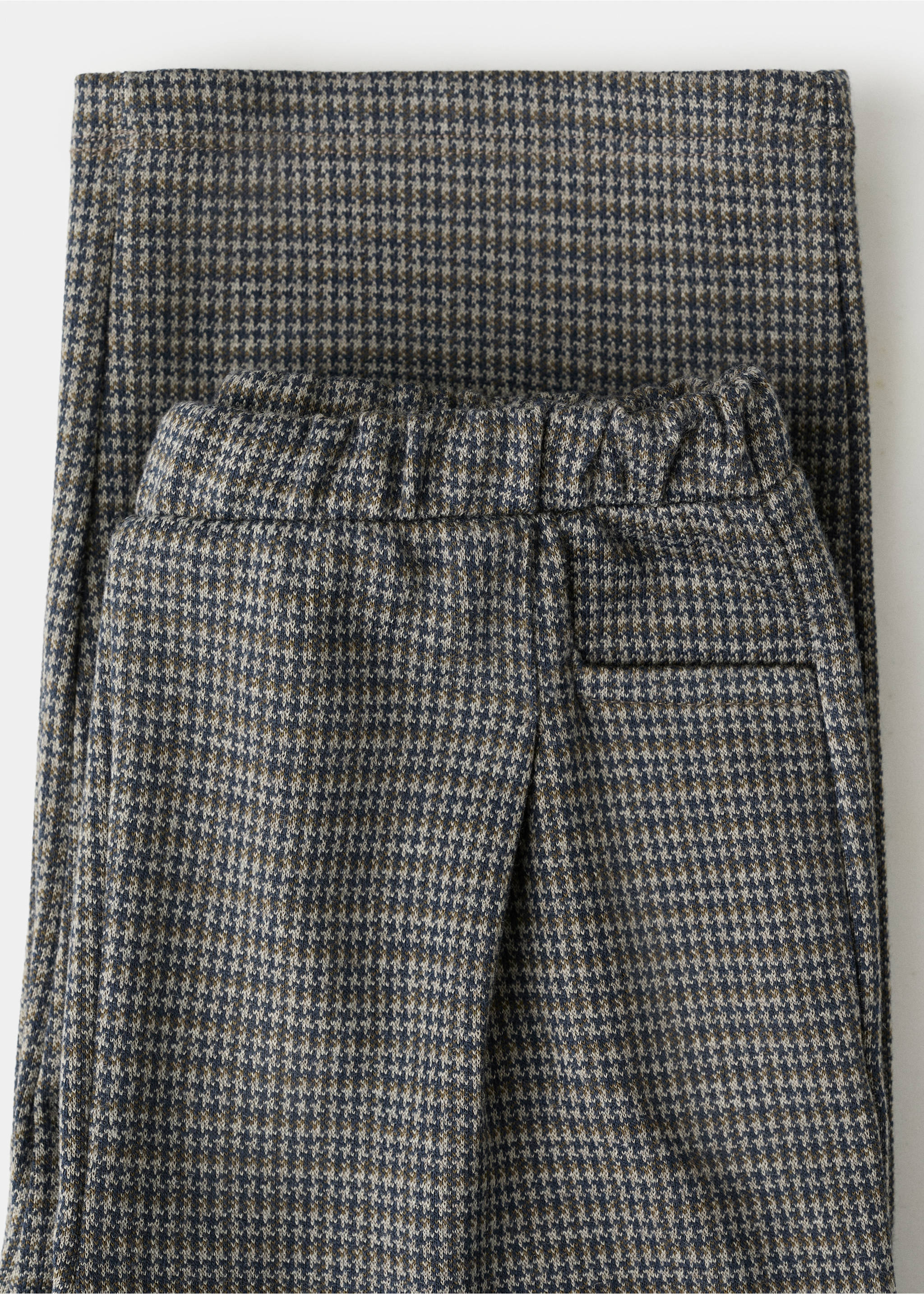 Houndstooth print straight trousers - Details of the article 0, Brown. Ref: 17067807-00.