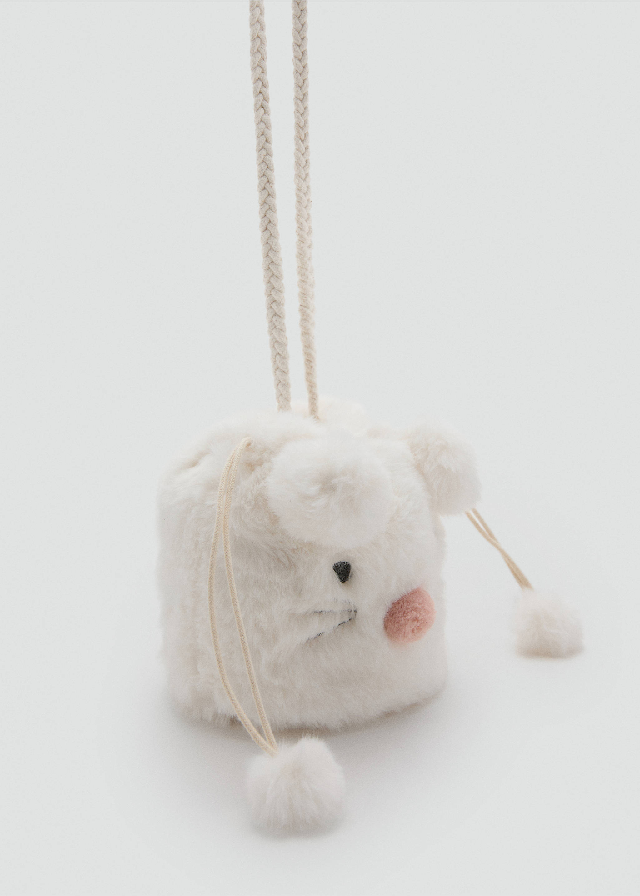 Bag with ears and tassels - Medium plane, Ecru. Ref: 17067810-00.
