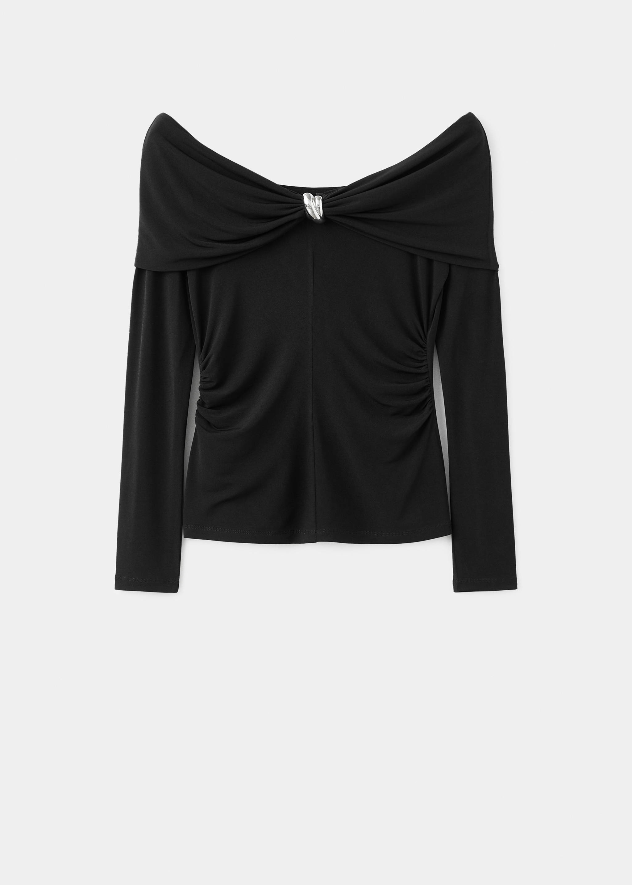 Strapless t-shirt with metallic detail - Article without model