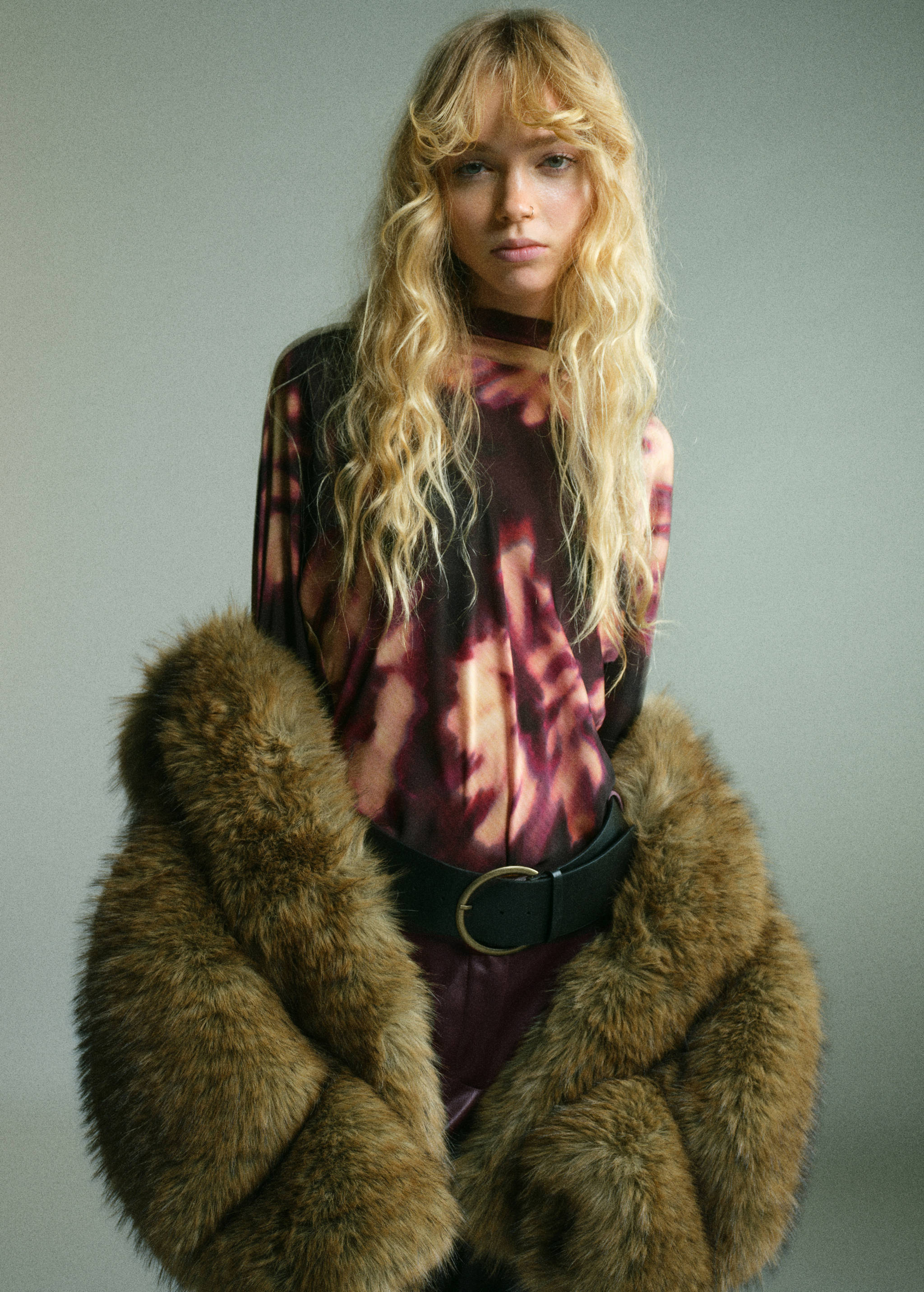Tie-dye turtleneck blouse - Medium plane