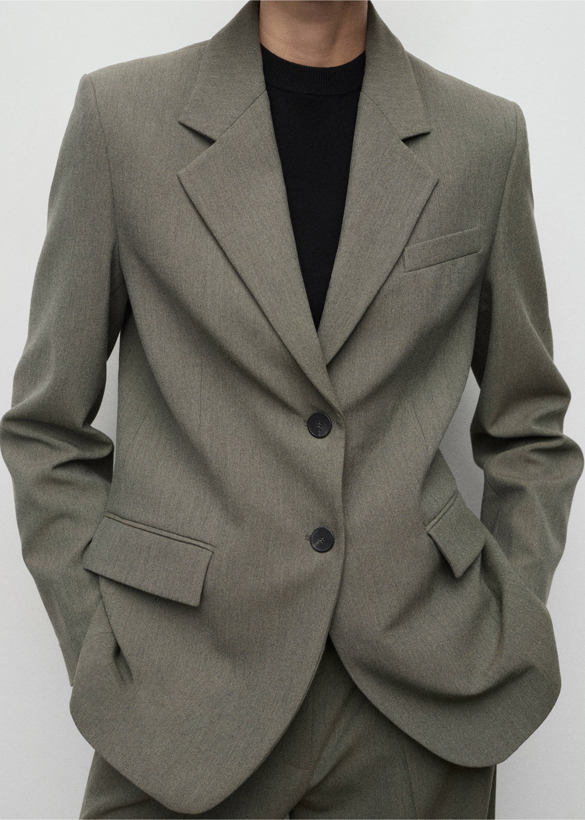 Suit blazer with flap pockets - Medium plane, Pastel Green. Ref: 17067818-00.