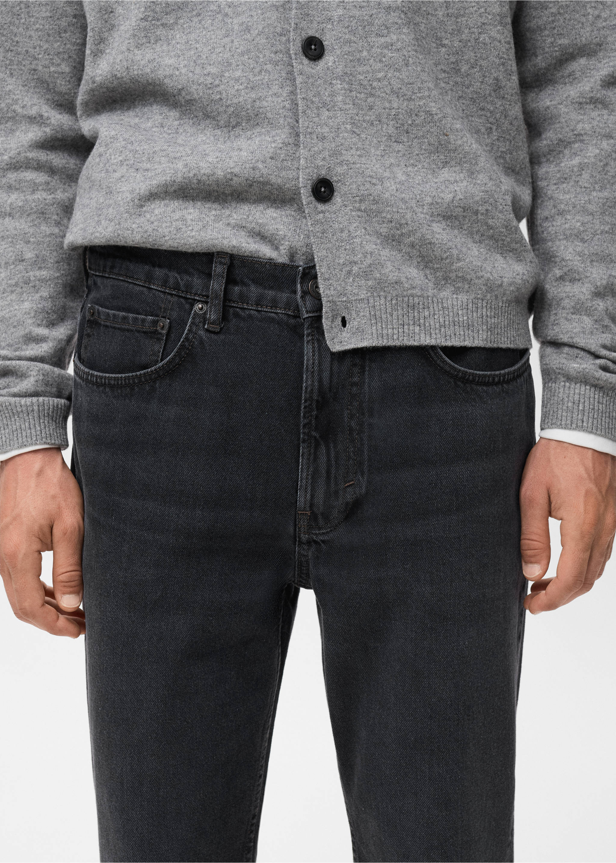 Texans Lori tapered fit - Detall de l'article 1, Black denim. Ref: 17067883-00.