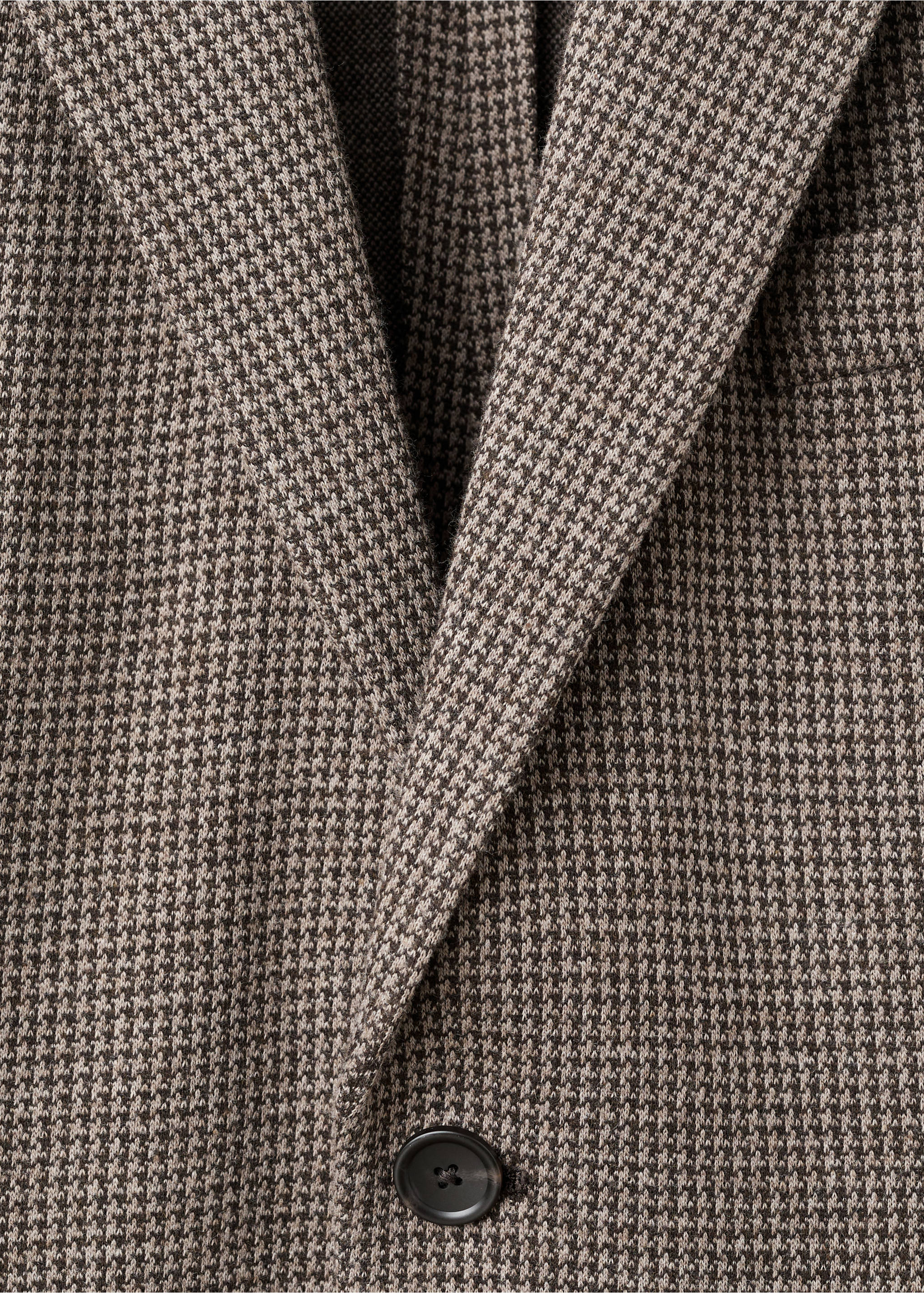 Slim-fit micro-houndstooth jacket - Details of the article 8, Brown. Ref: 17067886-00.
