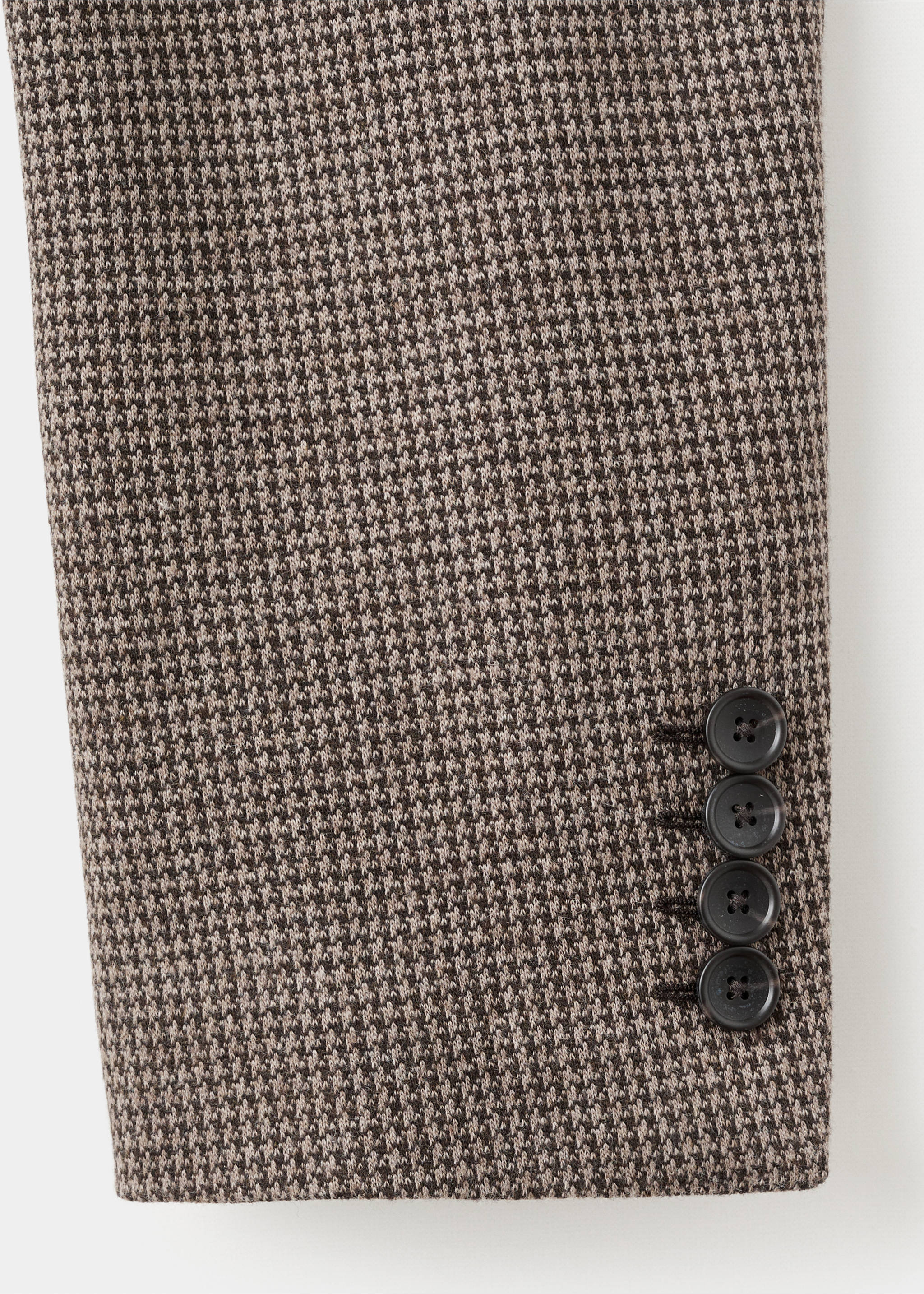 Slim-fit micro-houndstooth jacket - Details of the article 0, Brown. Ref: 17067886-00.