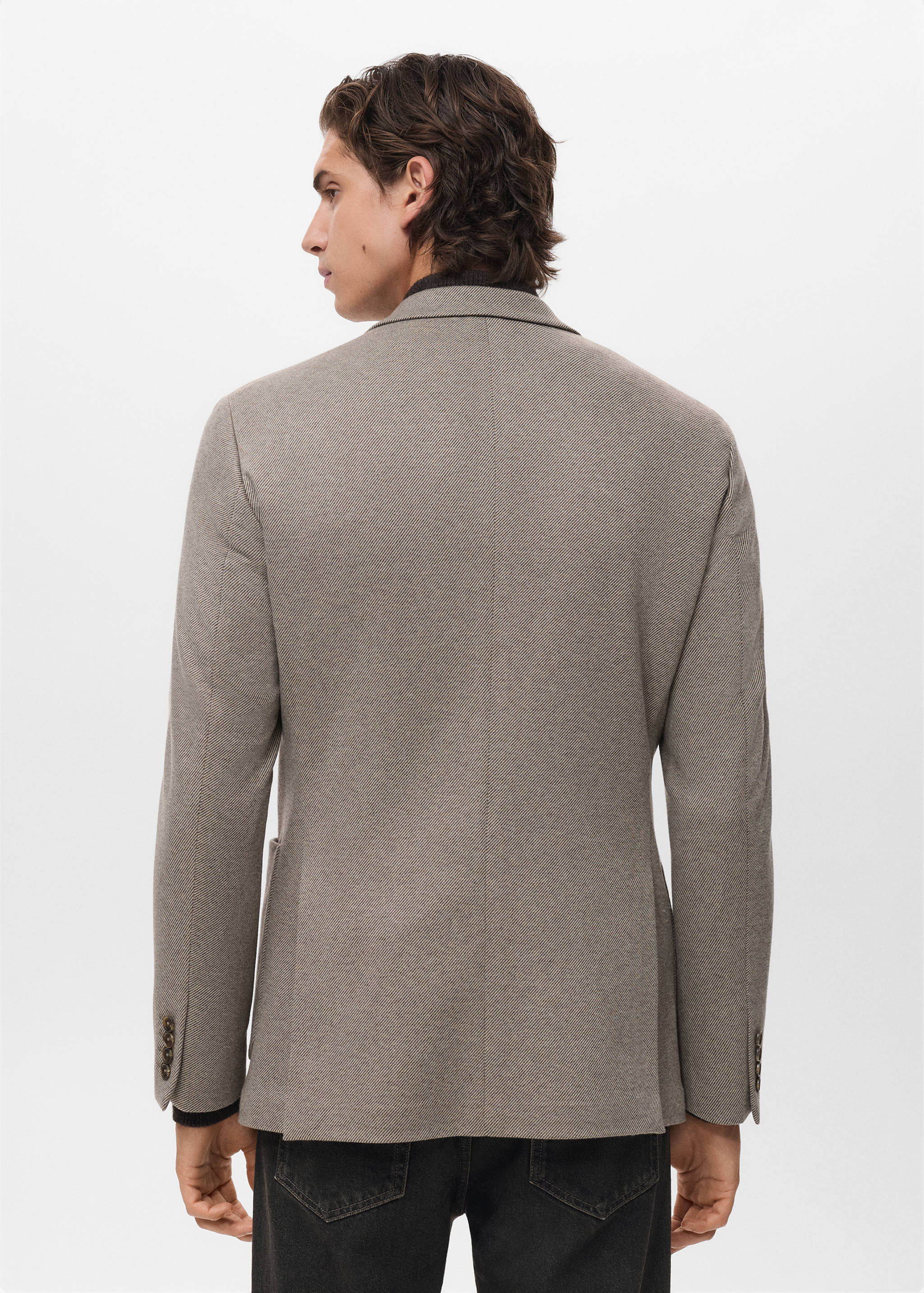 Slim-fit micro-houndstooth jacket - Reverse of the article