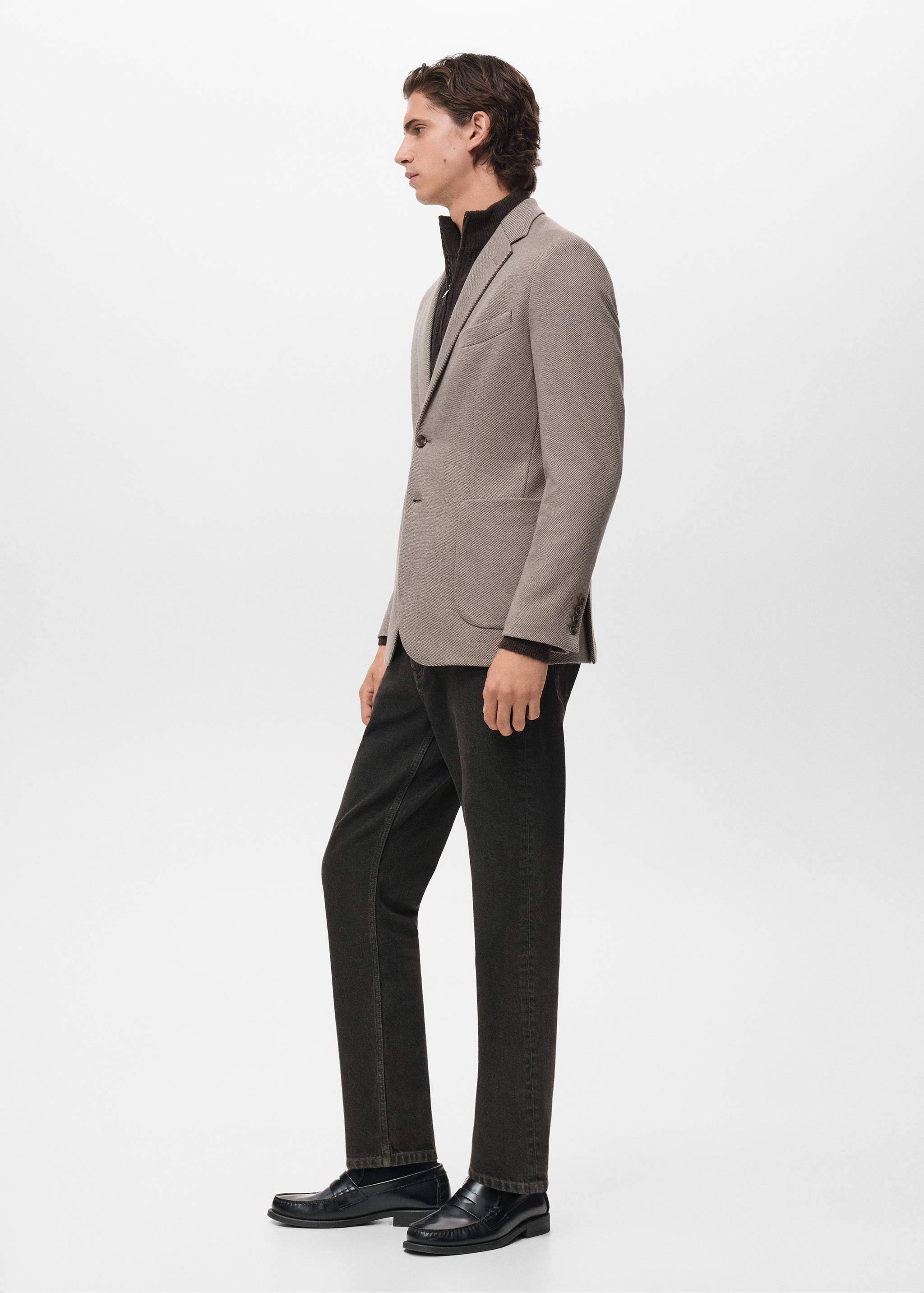 Slim-fit micro-houndstooth jacket - Details of the article 2