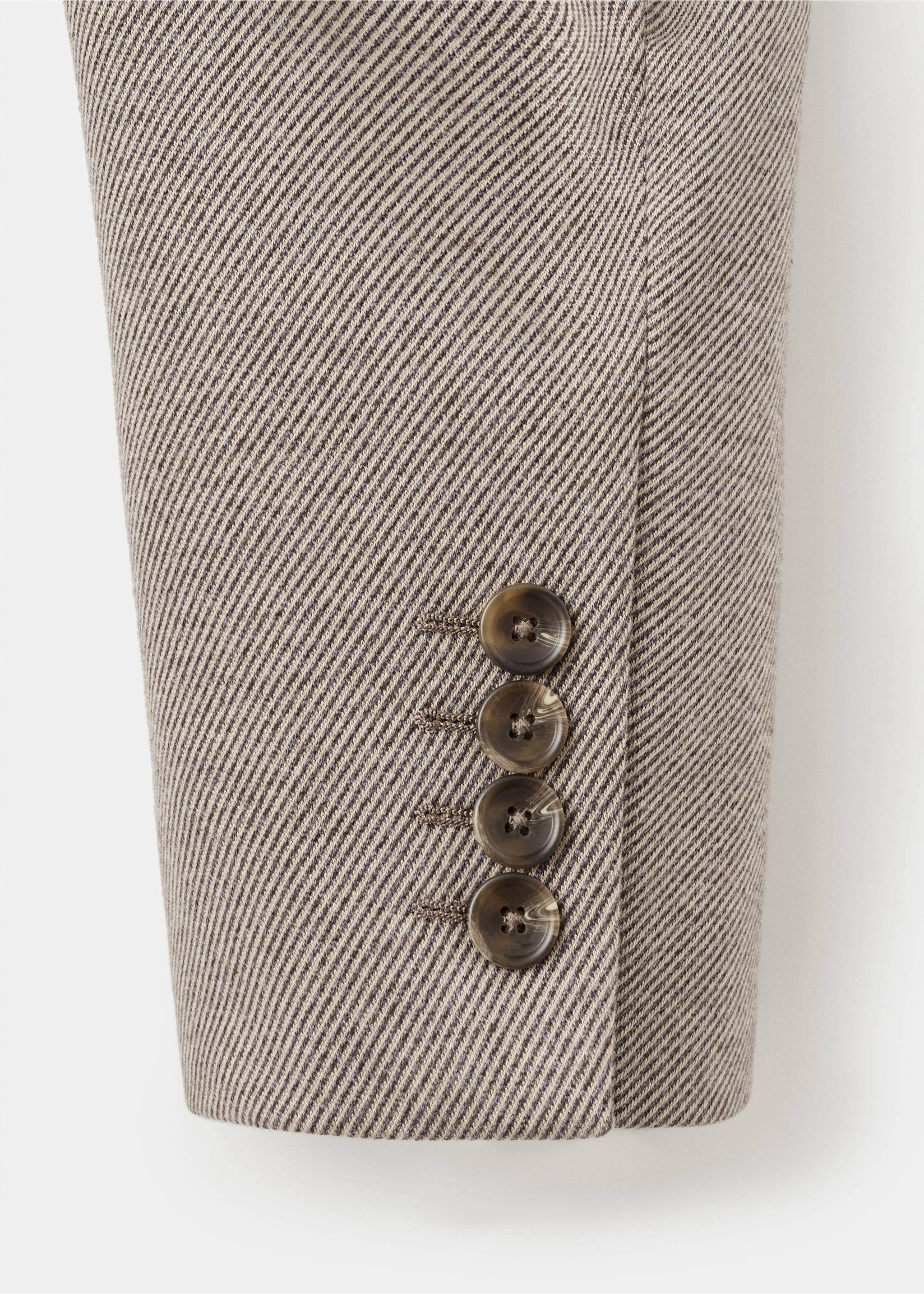 Slim-fit micro-houndstooth jacket - Details of the article 8, Beige. Ref: 17067887-00.