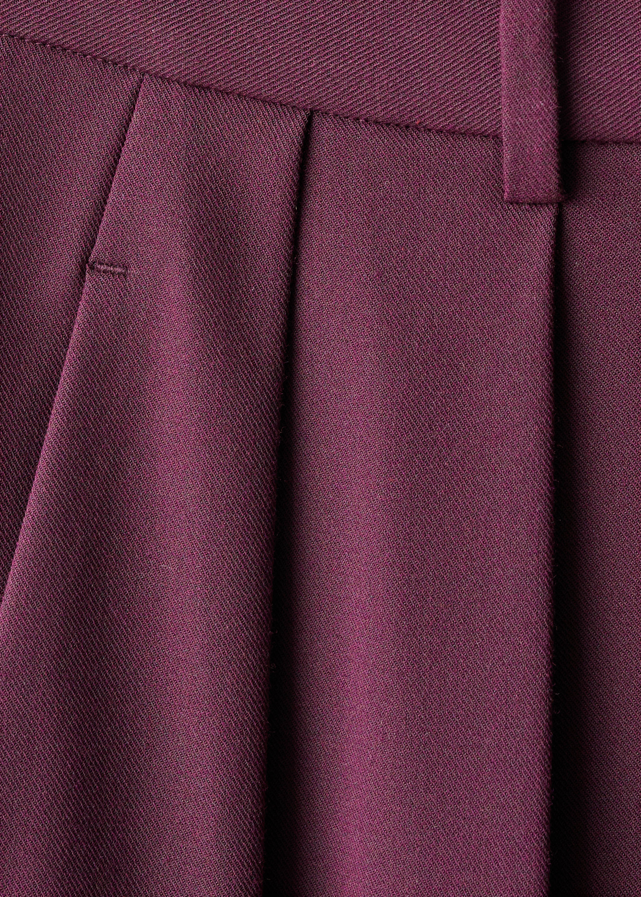 Wide leg mid-rise pleated trousers - Details of the article 0