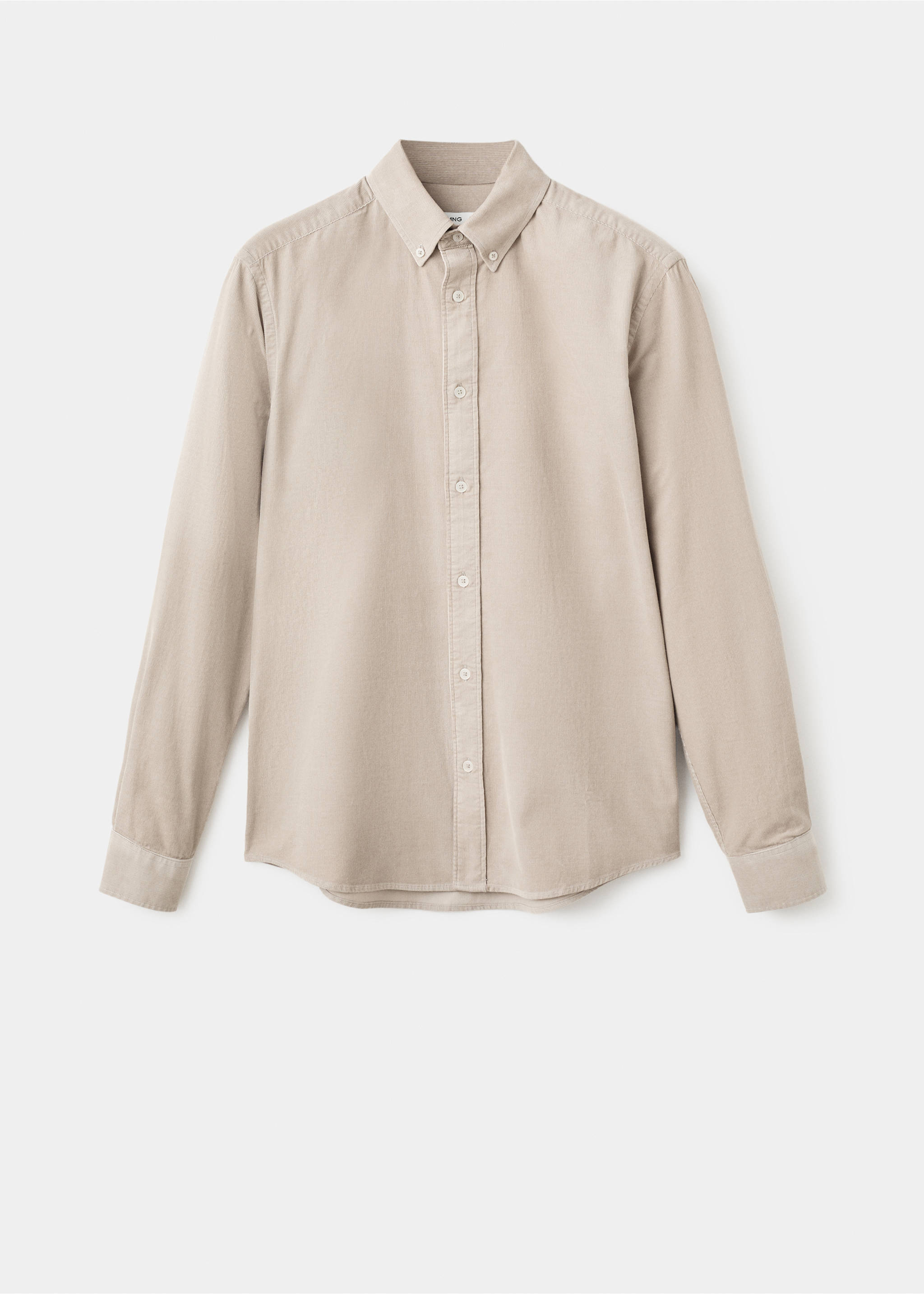Skjorta i microcorduroy med klassisk passform - Artikel utan modell, Beige. Ref: 17067899-00.