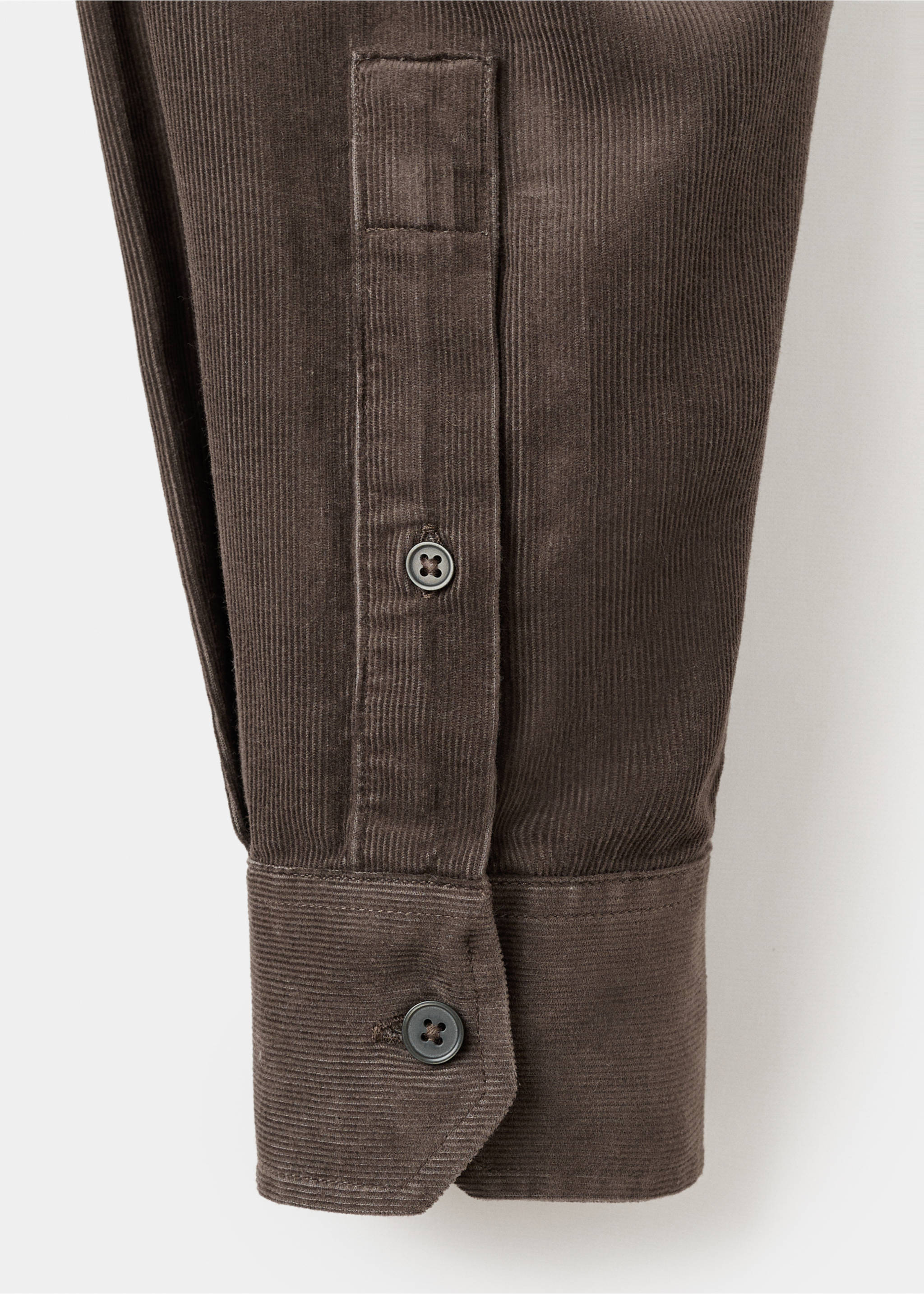 Classic-fit micro-corduroy shirt - Details of the article 0, Medium Brown. Ref: 17067899-00.
