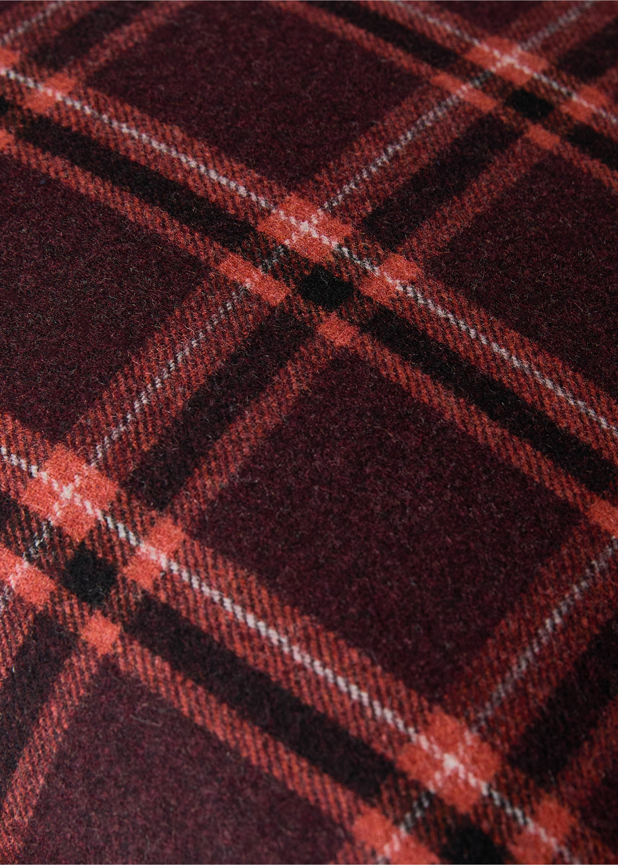 Kissenbezug aus Wolle mit Karomuster 45x45 cm - Detail des Artikels 2, Rot. Ref: 17067900-00.