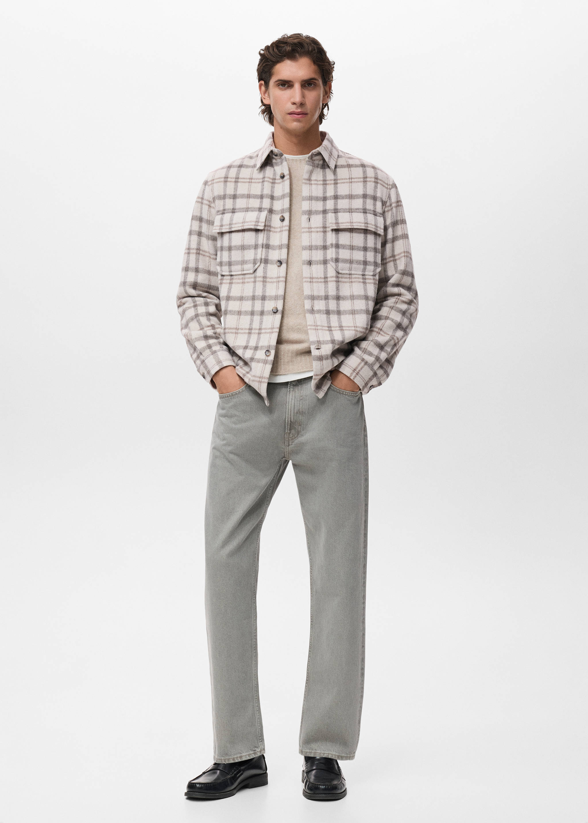 Check flannel overshirt - General plane