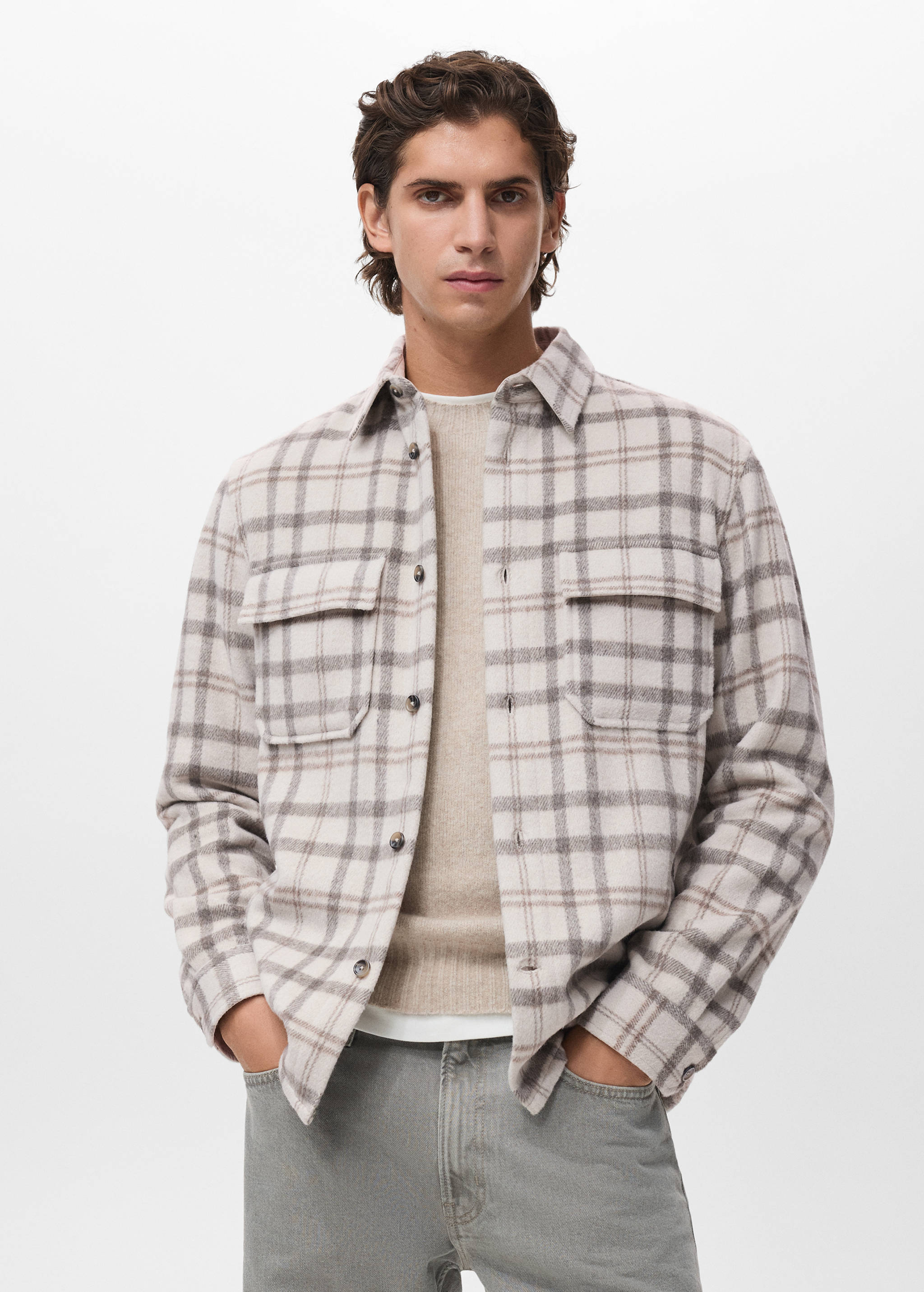 Check flannel overshirt - Medium plane