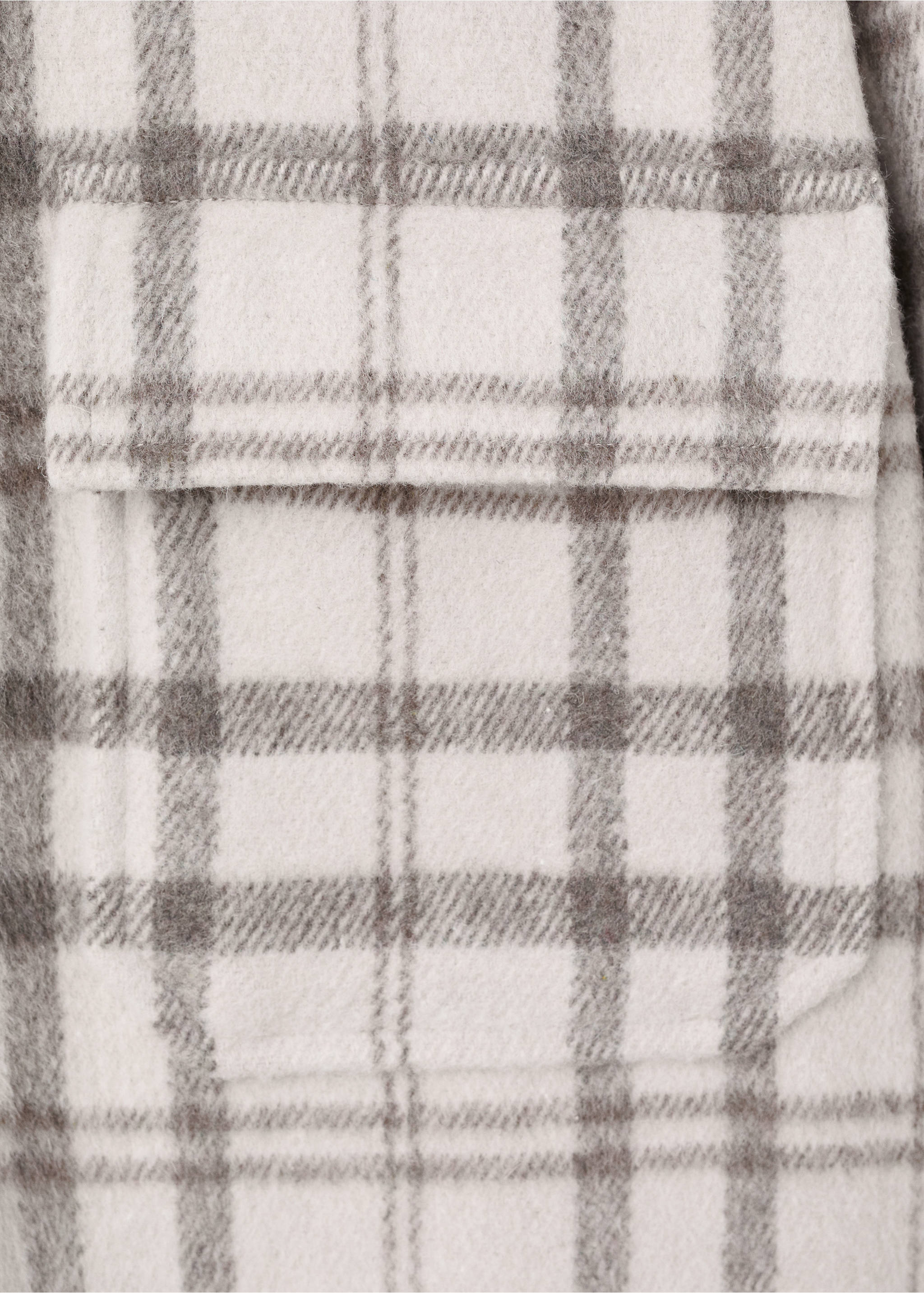 Check flannel overshirt - Details of the article 0, Ecru. Ref: 17067903-00.
