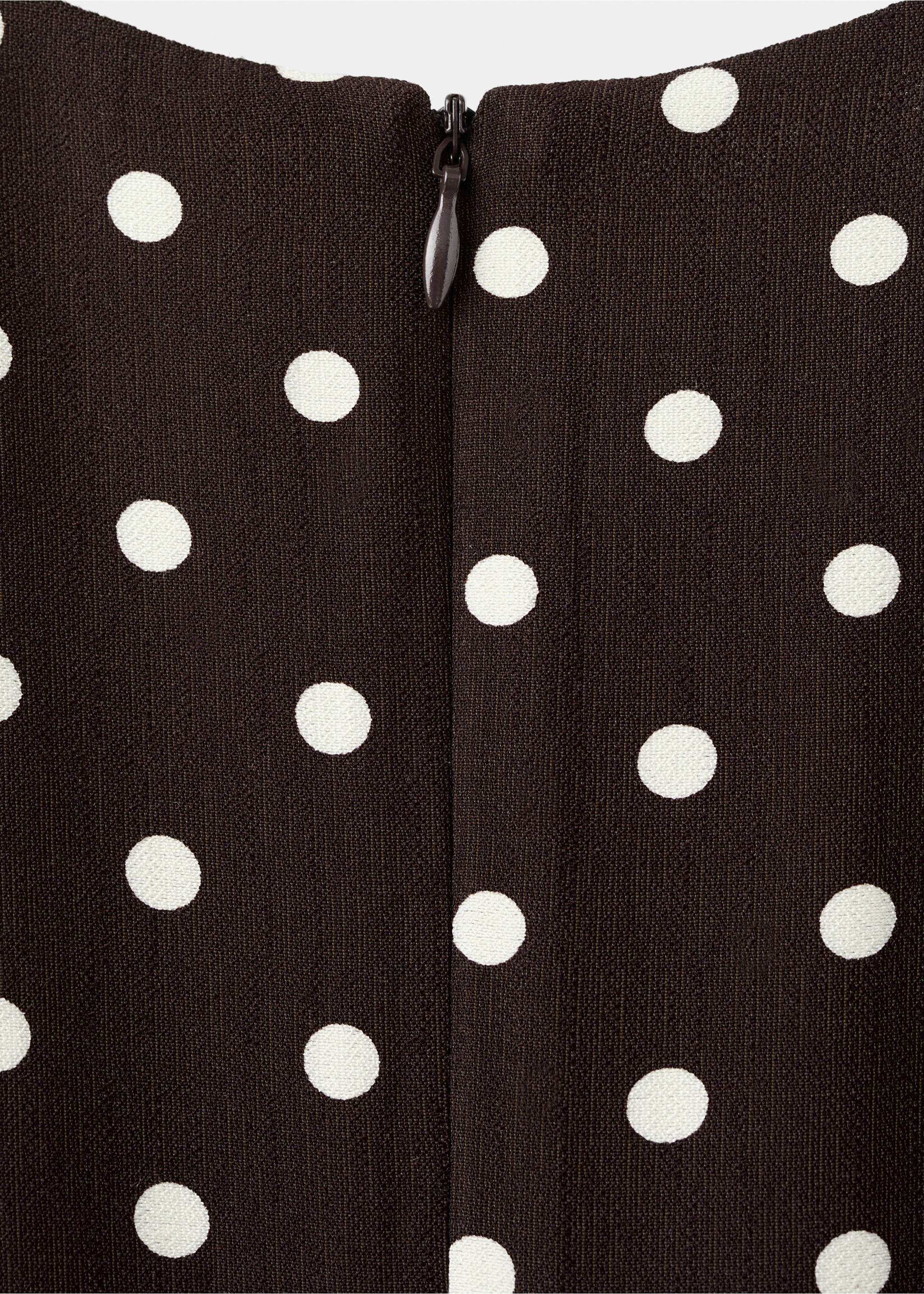 A-line polka-dot dress - Details of the article 8, Chocolate. Ref: 17067909-00.