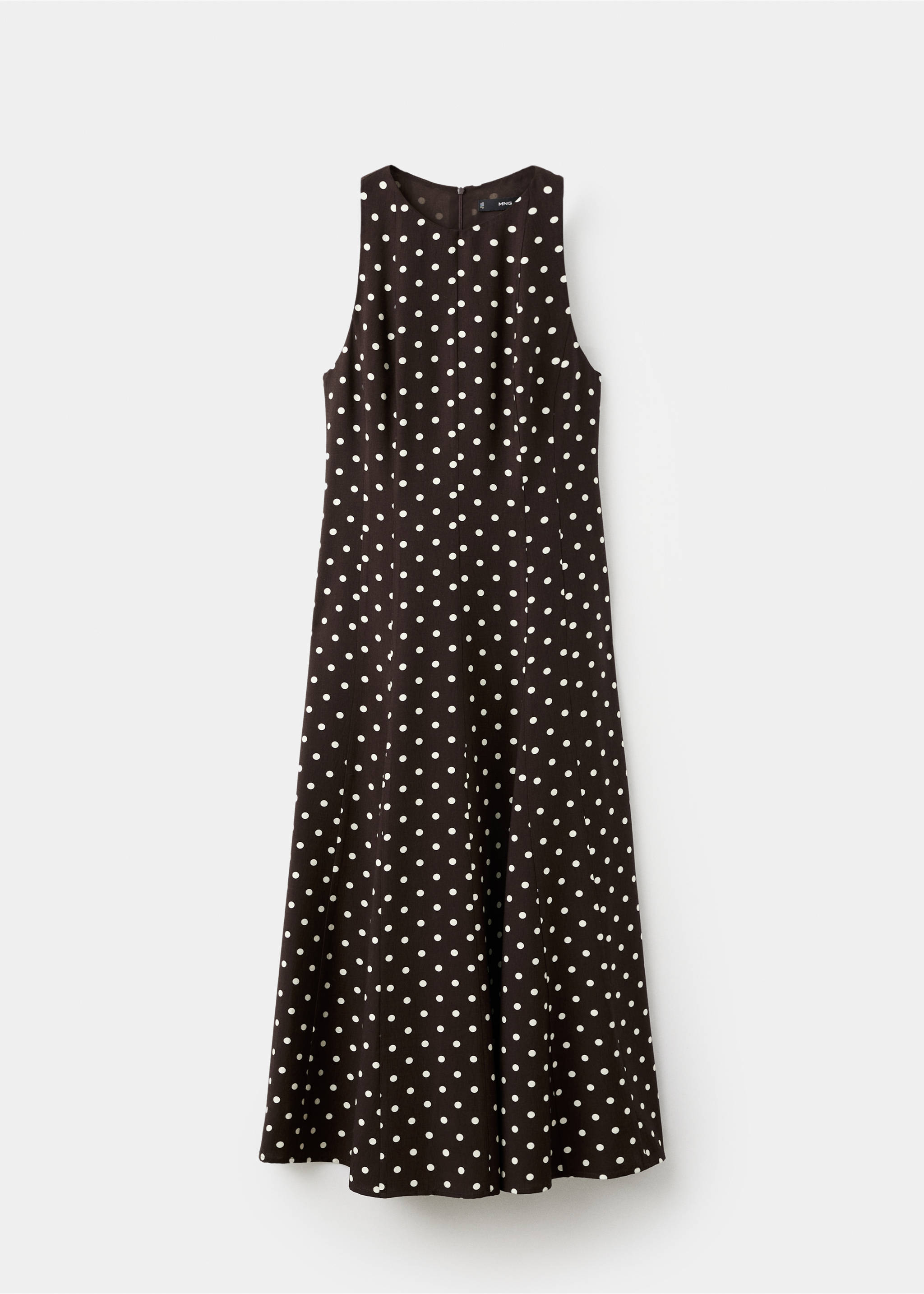 A-line polka-dot dress - Article without model, Chocolate. Ref: 17067909-00.