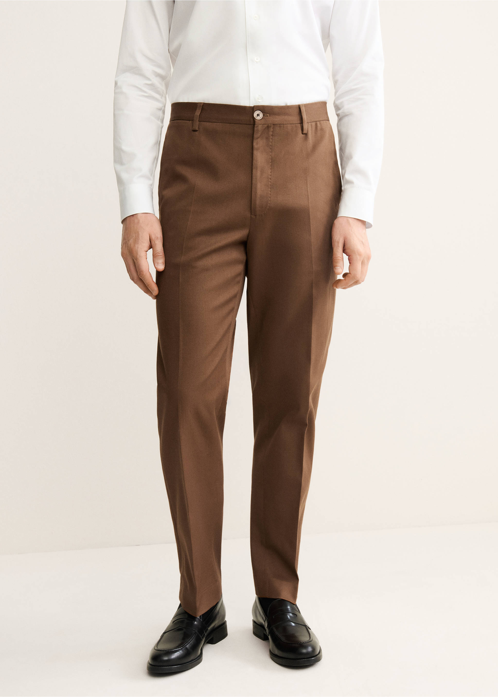 Regular-fit cotton trousers - Medium plane, Orange. Ref: 17068266-00.