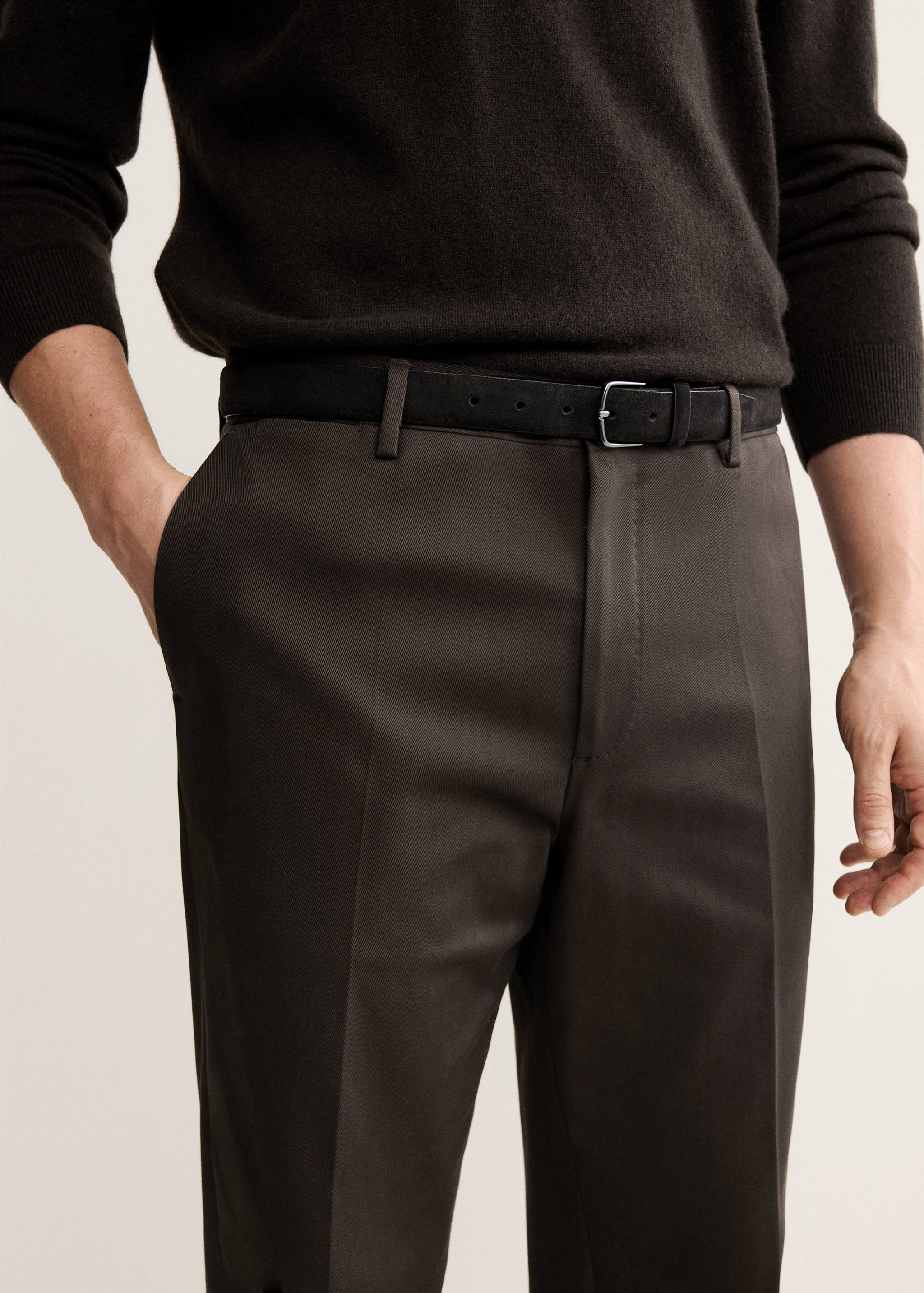 Regular-fit cotton trousers - Details of the article 1