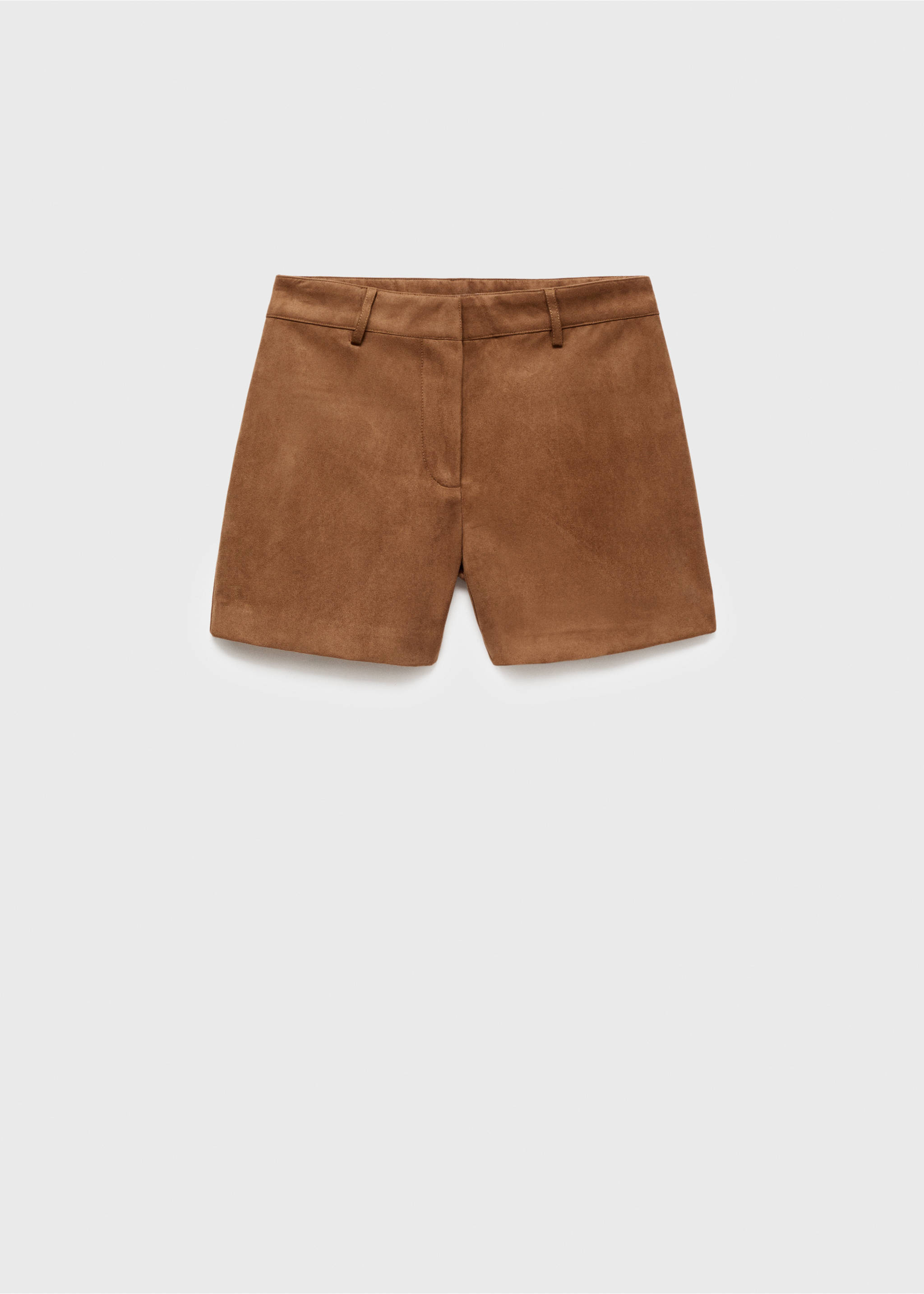 Suede-effect shorts - Article without model, Medium Brown. Ref: 17068267-00.