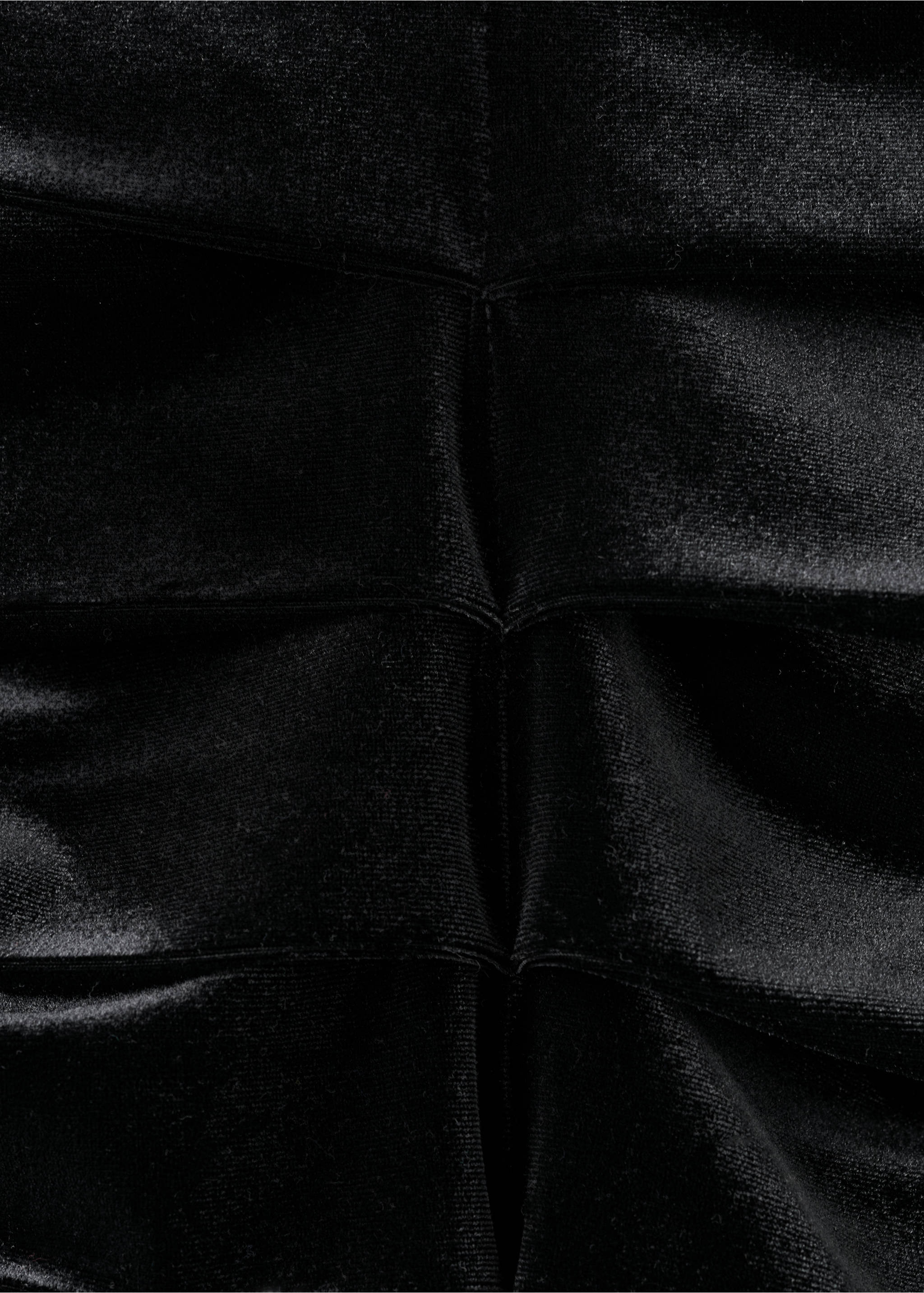 Draped velvet skirt - Details of the article 0, Black. Ref: 17068279-00.