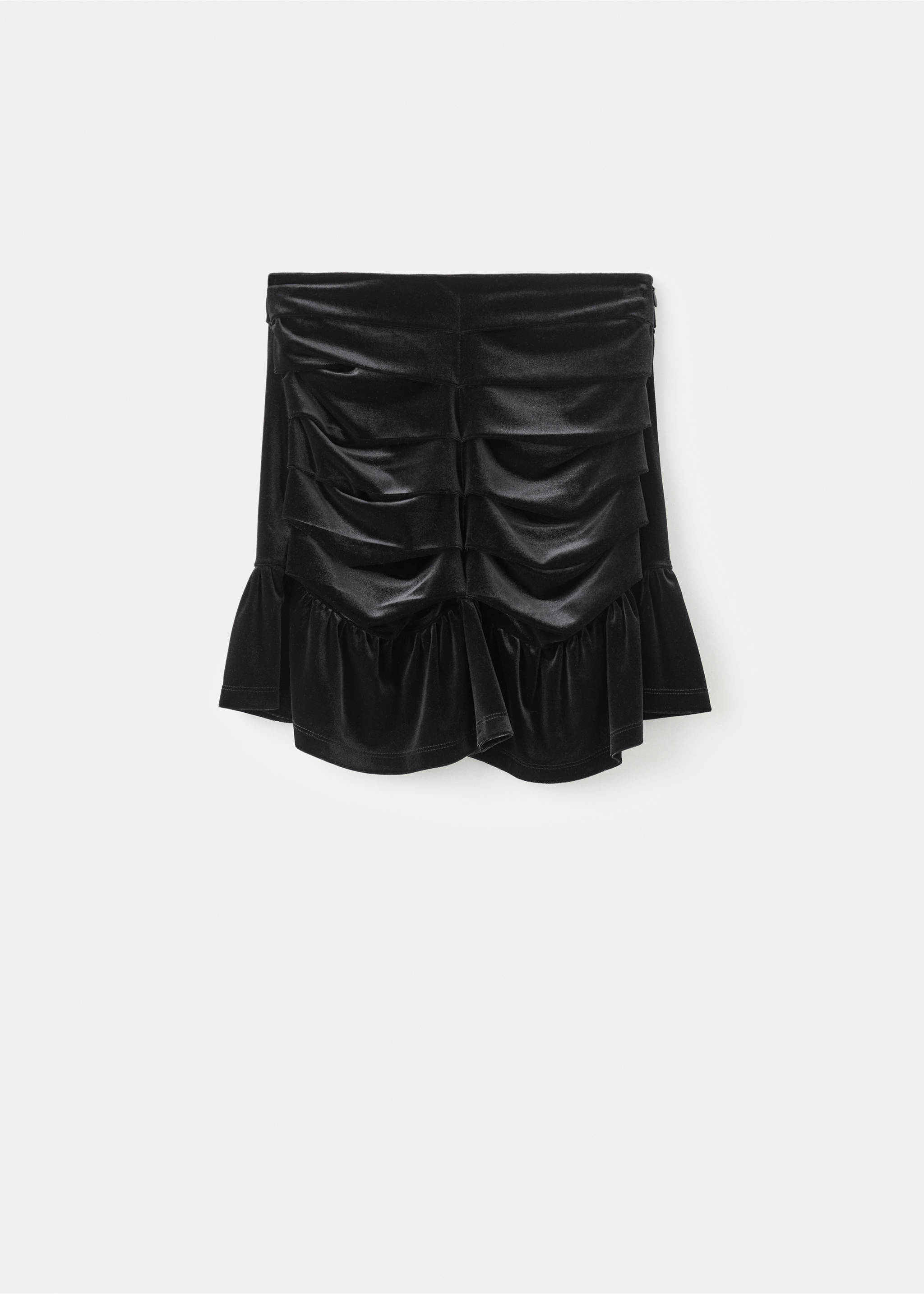 Draped velvet skirt - Article without model, Black. Ref: 17068279-00.