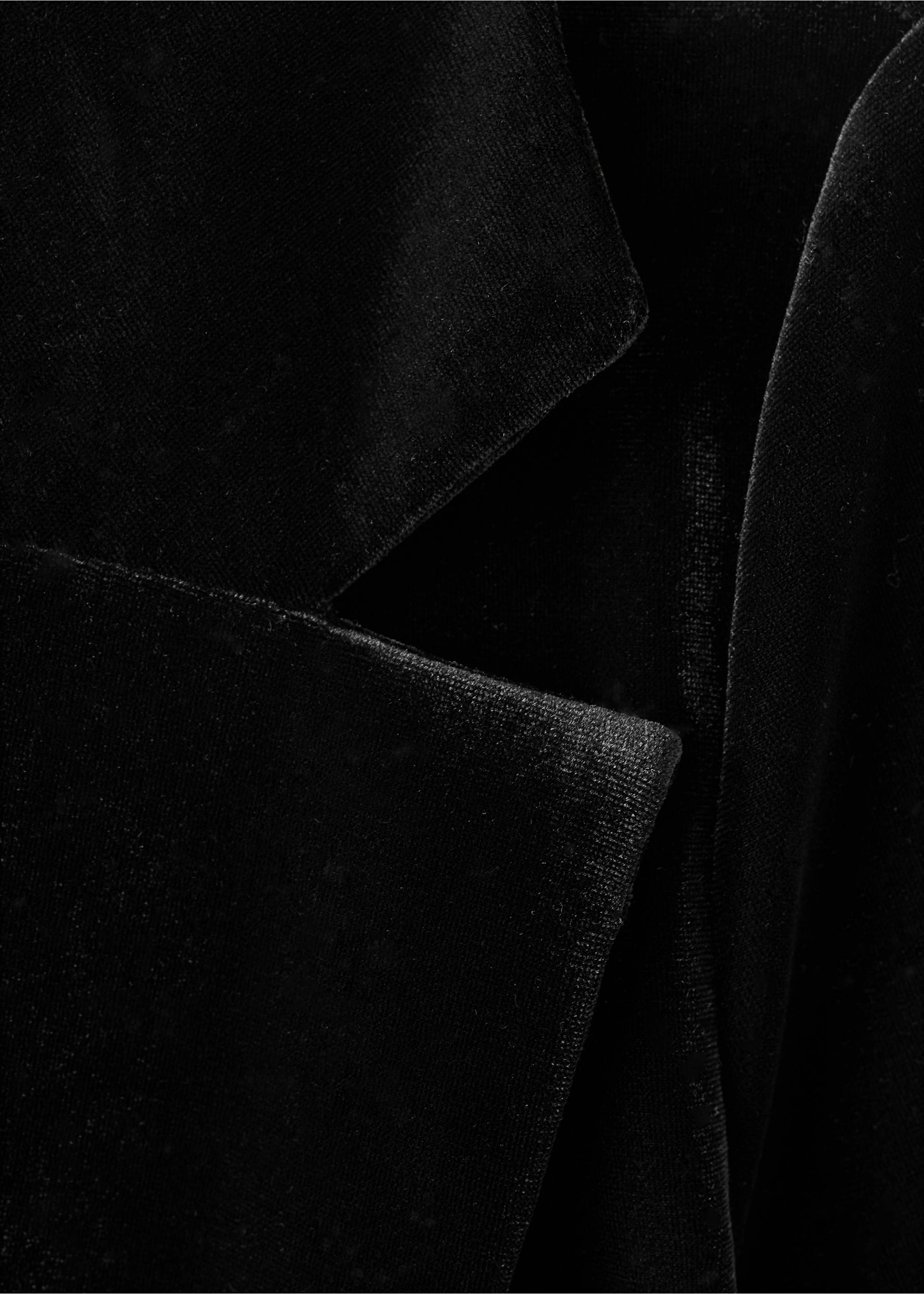 Long velvet jacket - Details of the article 8, Black. Ref: 17068284-00.