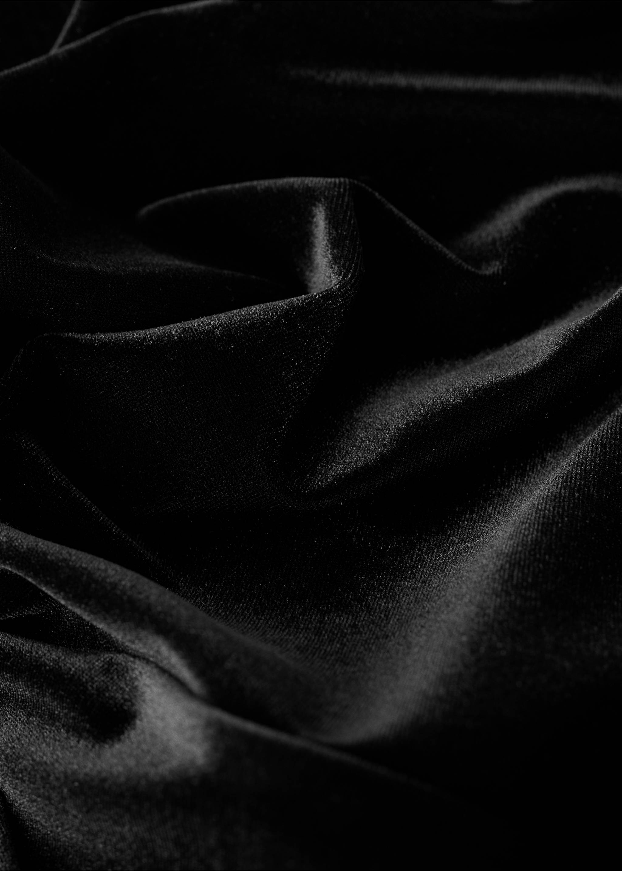Long velvet jacket - Details of the article 0, Black. Ref: 17068284-00.