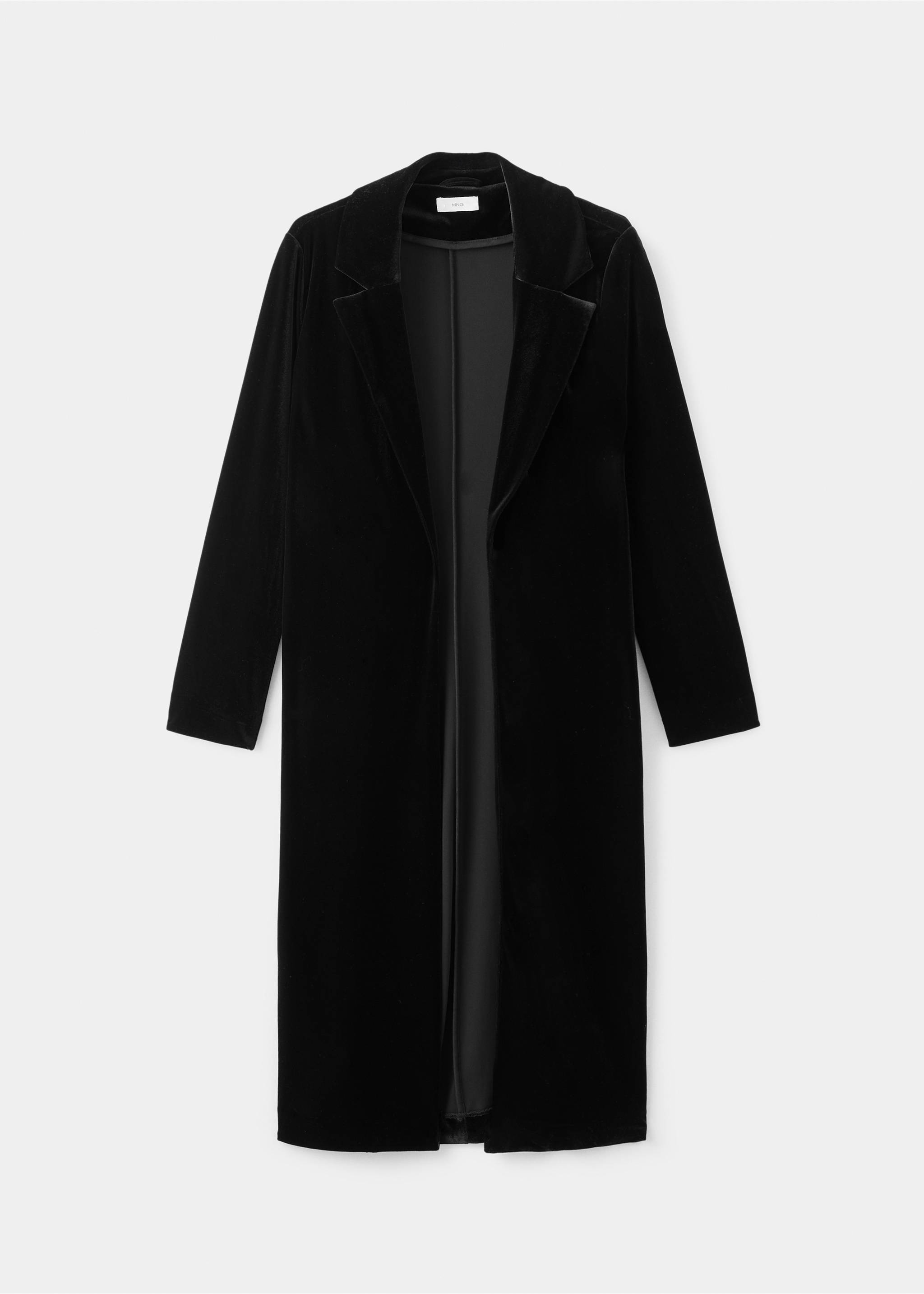 Long velvet jacket - Article without model, Black. Ref: 17068284-00.