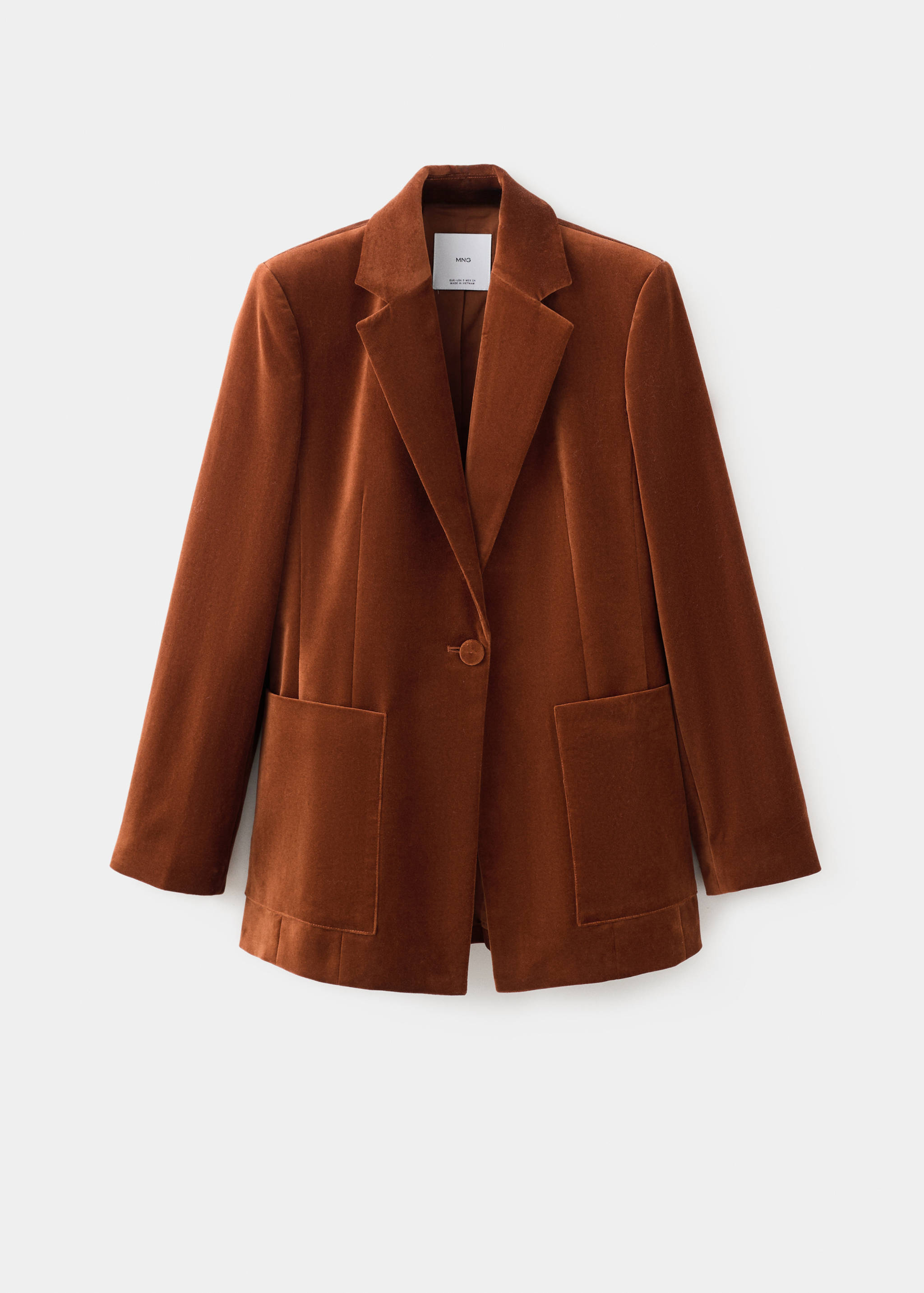 Blazer costume velours à poches - Article sans modèle