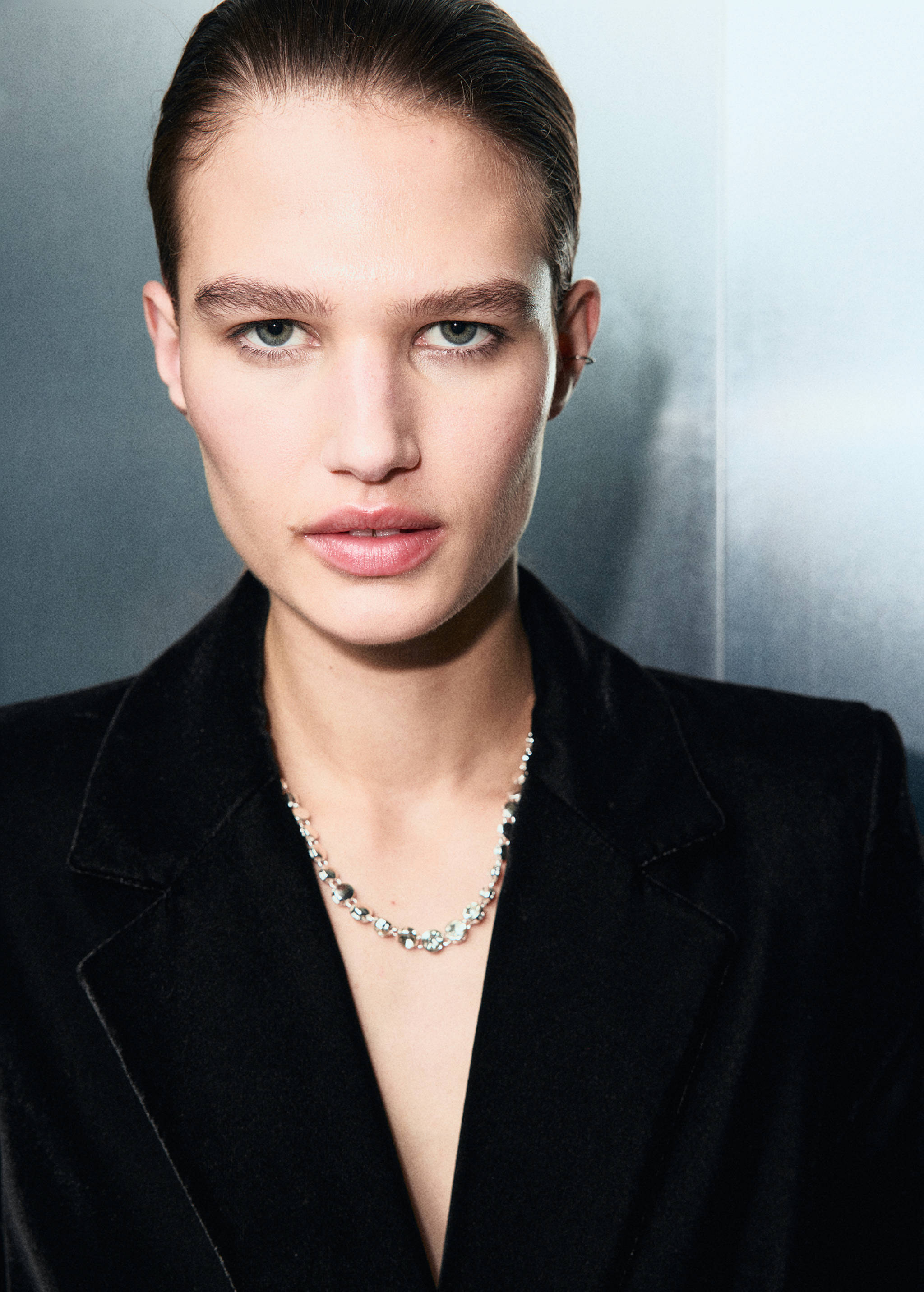 Double-breasted velvet jacket - Details of the article 1