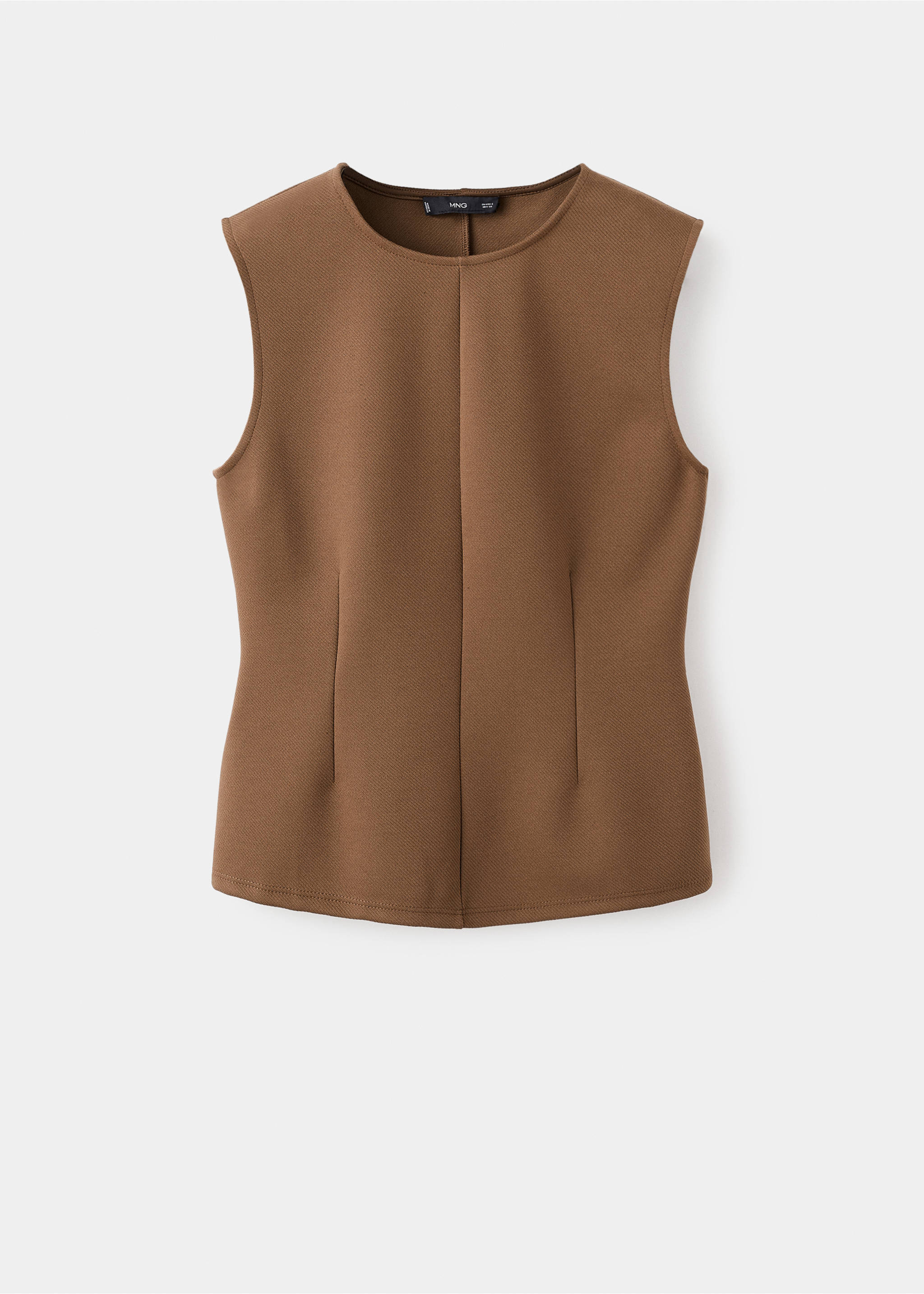 Fitted top with wide straps - Article without model, Medium Brown. Ref: 17068291-00.