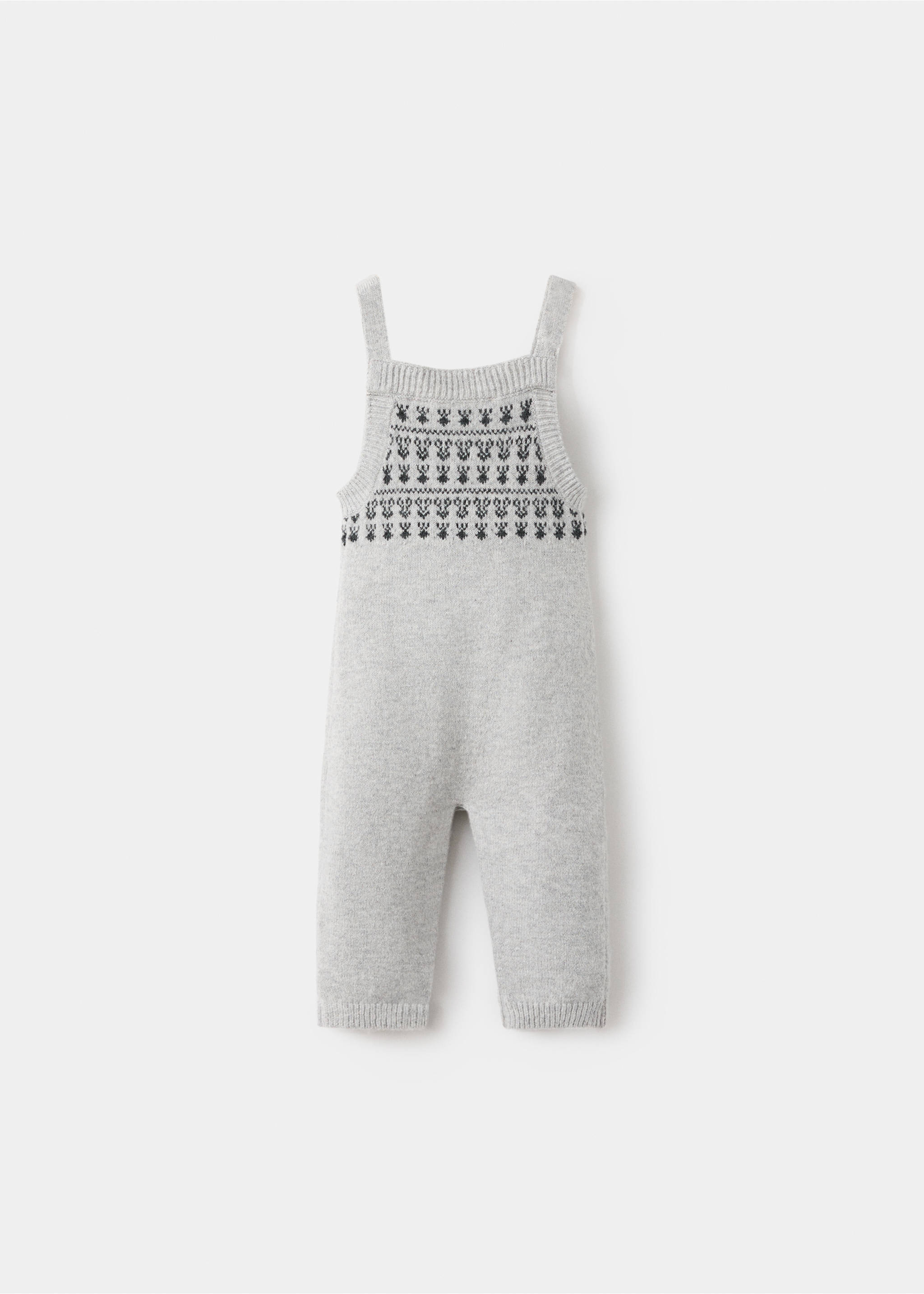 Dungarees with embroidered trim - Reverse of the article, Medium Heather Grey. Ref: 17068633-00.