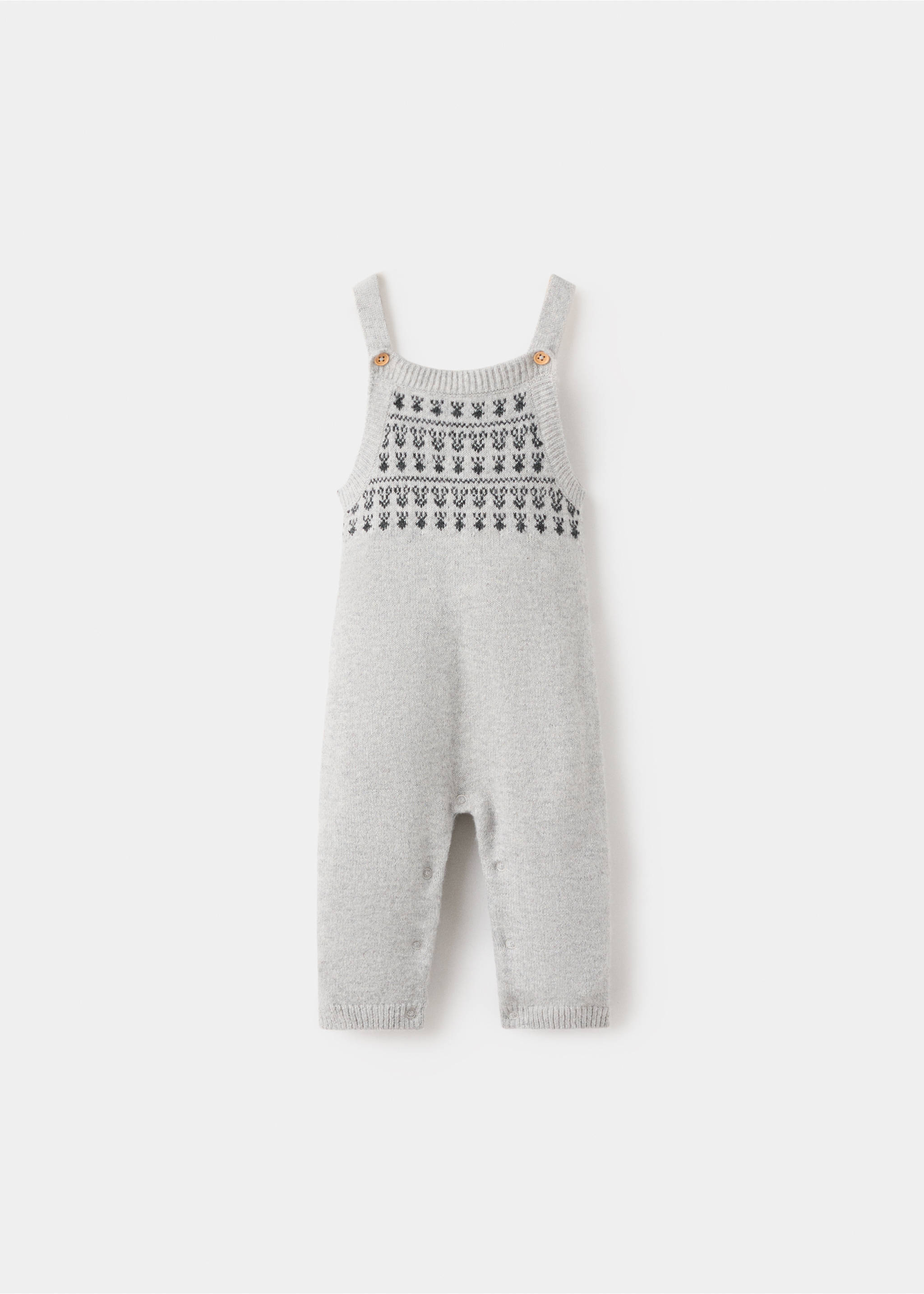 Dungarees with embroidered trim - Article without model, Medium Heather Grey. Ref: 17068633-00.
