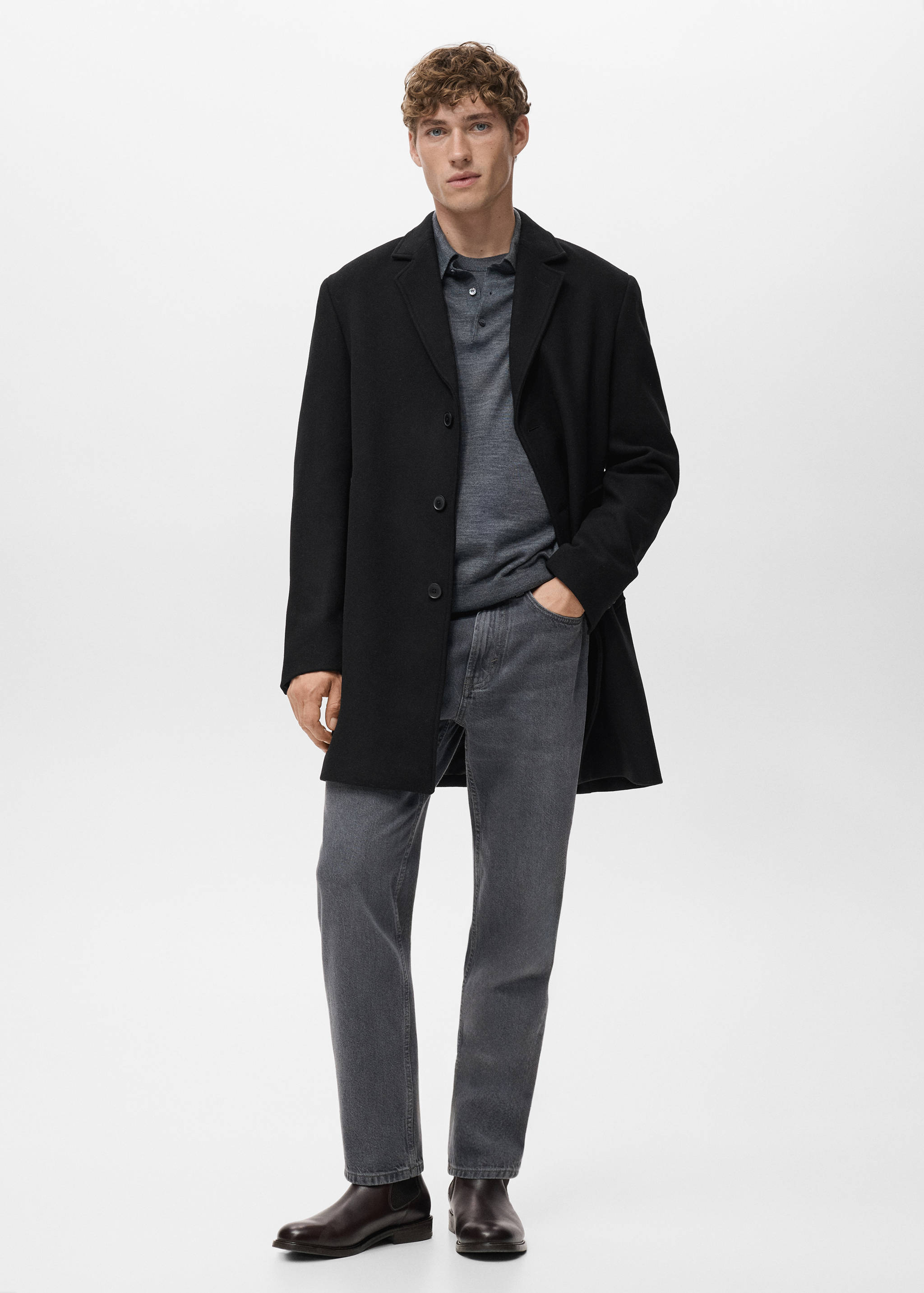 Lightweight recycled wool coat - General plane