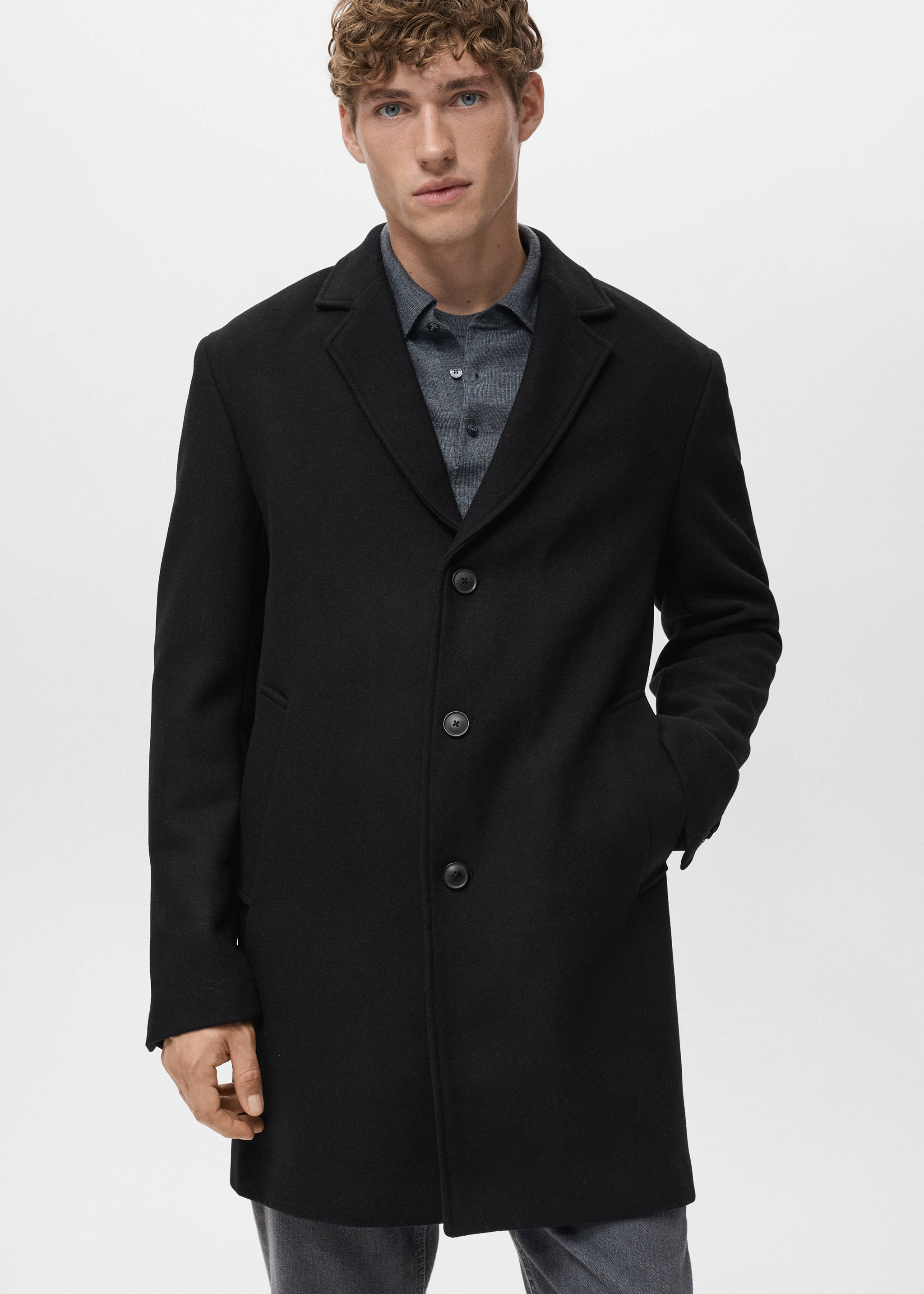 Lightweight recycled wool coat - Medium plane