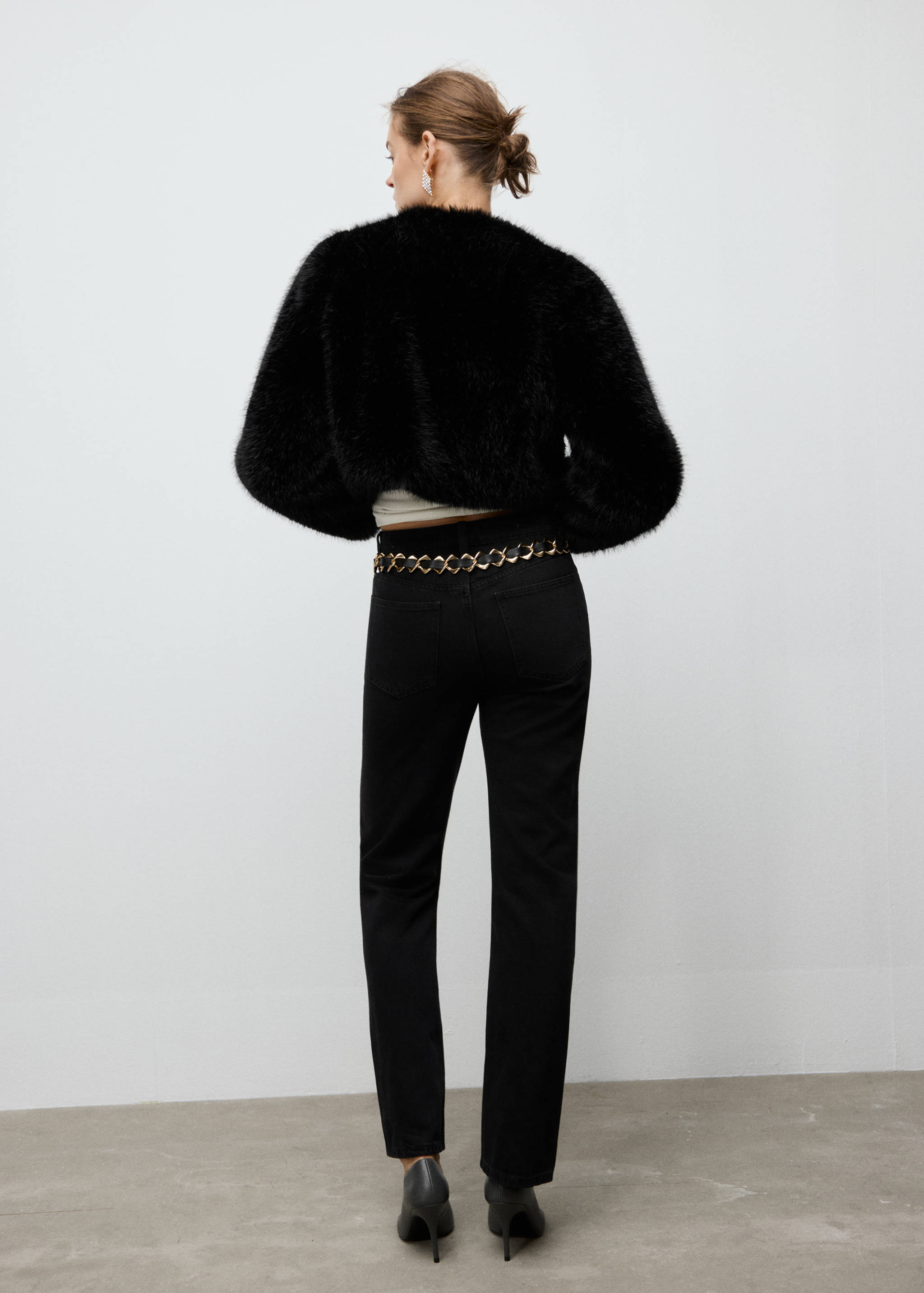 Faux-fur cropped jacket - Reverse of the article