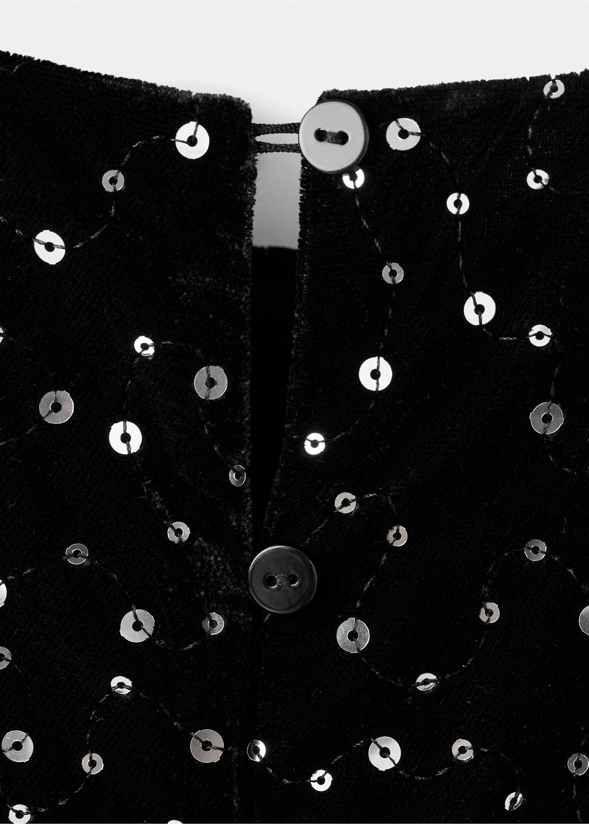 Langer Overall mit Pailletten - Detail des Artikels 8, Schwarz. Ref: 17069100-00.