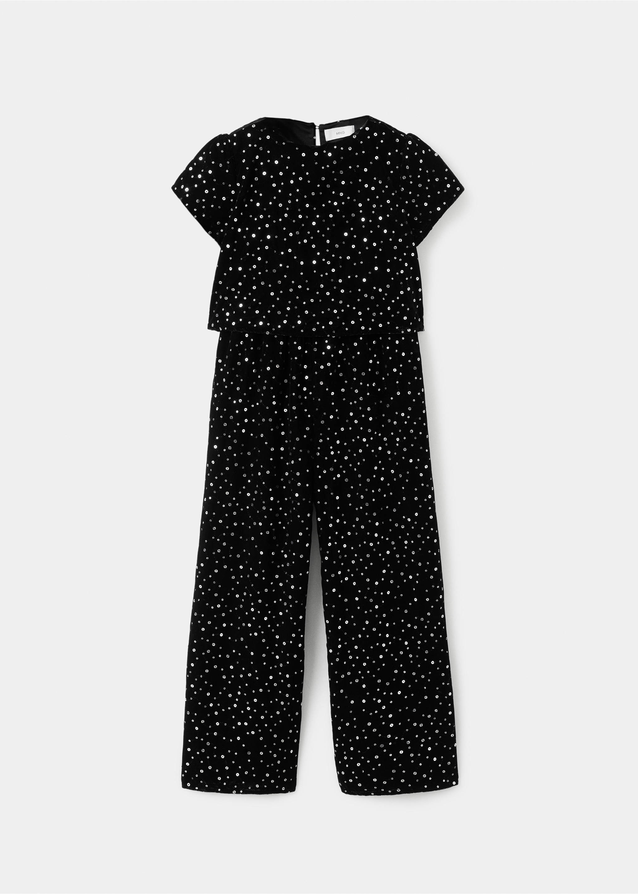 Langer Overall mit Pailletten - Artikel ohne Model, Schwarz. Ref: 17069100-00.