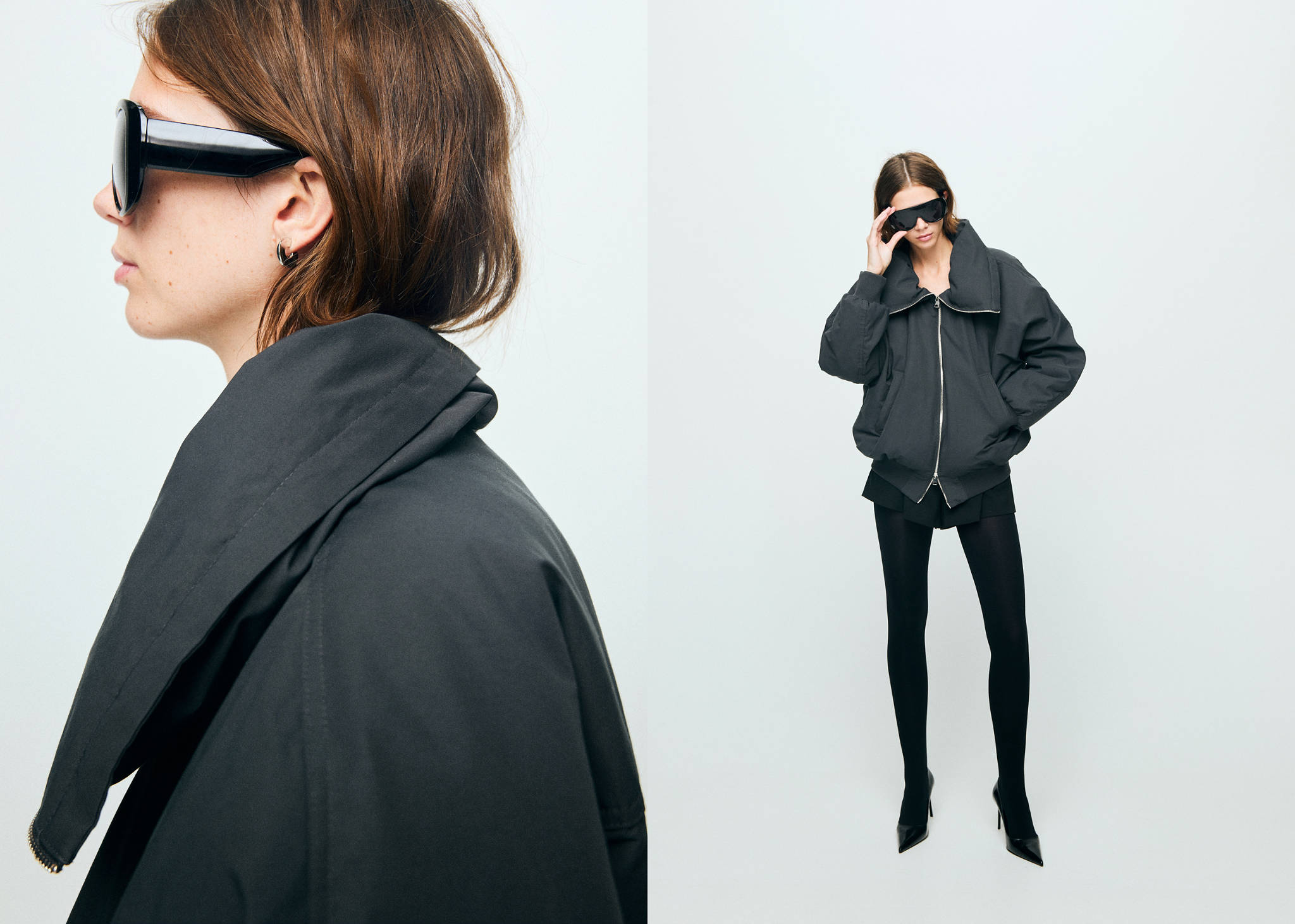 Funnel-neck bomber jacket - Panoramic plane