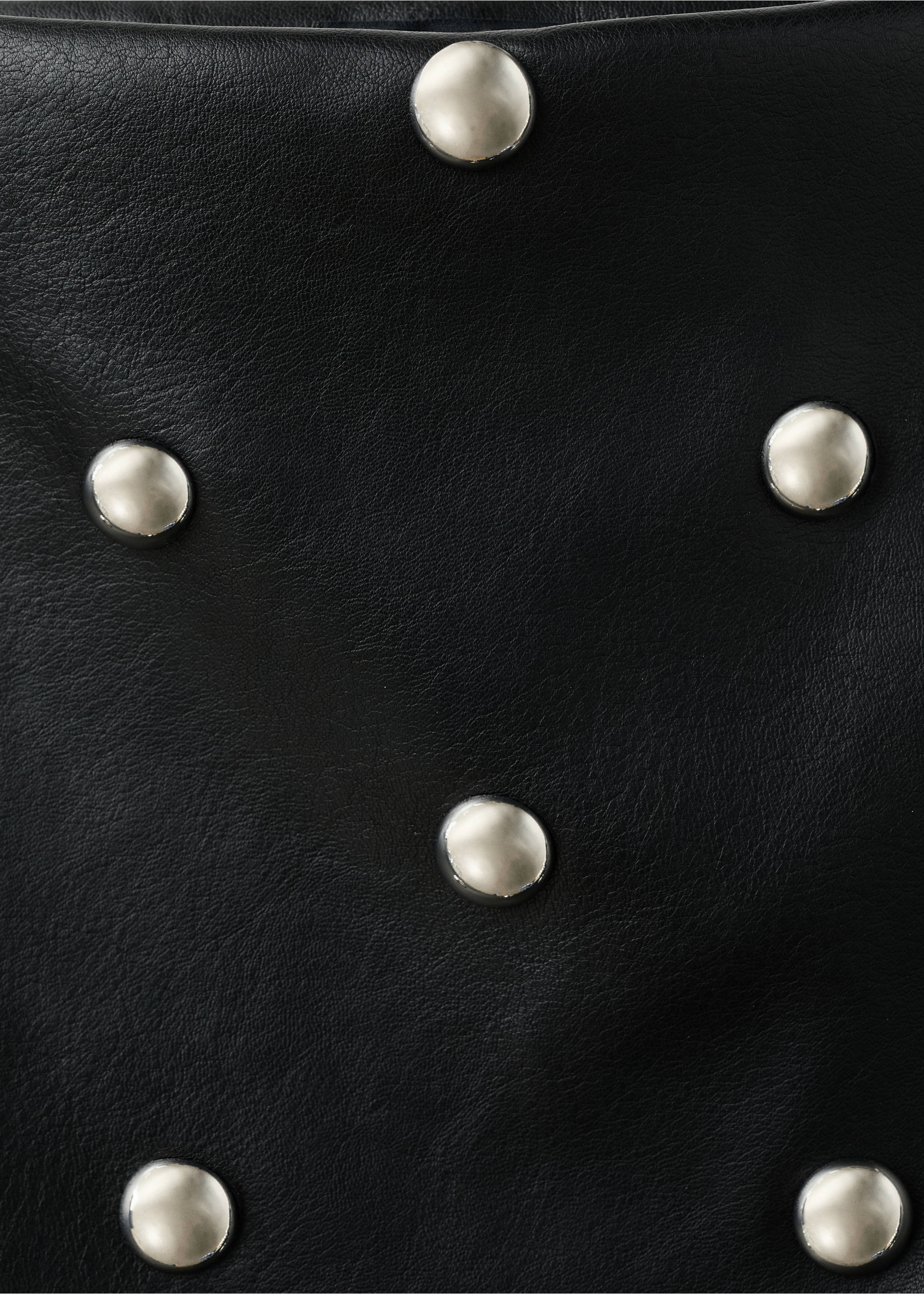 Studded faux-leather skirt - Details of the article 8, Black. Ref: 17069109-00.