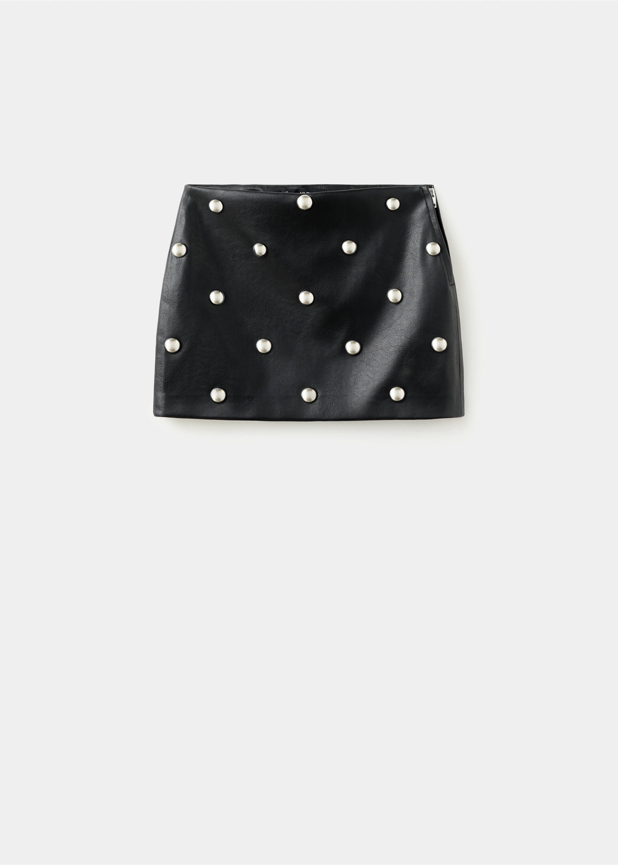Studded faux-leather skirt - Article without model, Black. Ref: 17069109-00.