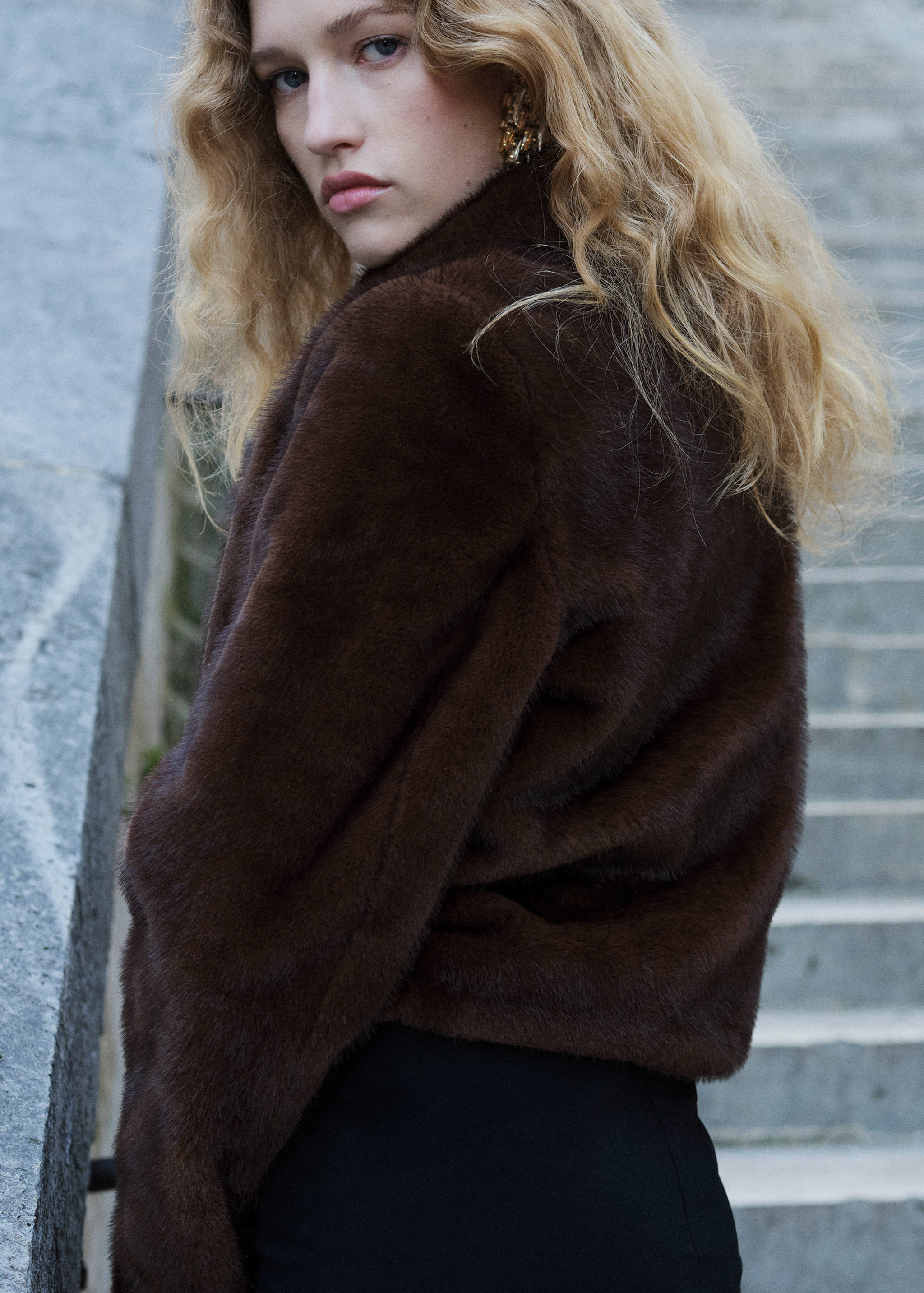 Chaqueta efecto pelo solapas - Detalle del artículo 1
