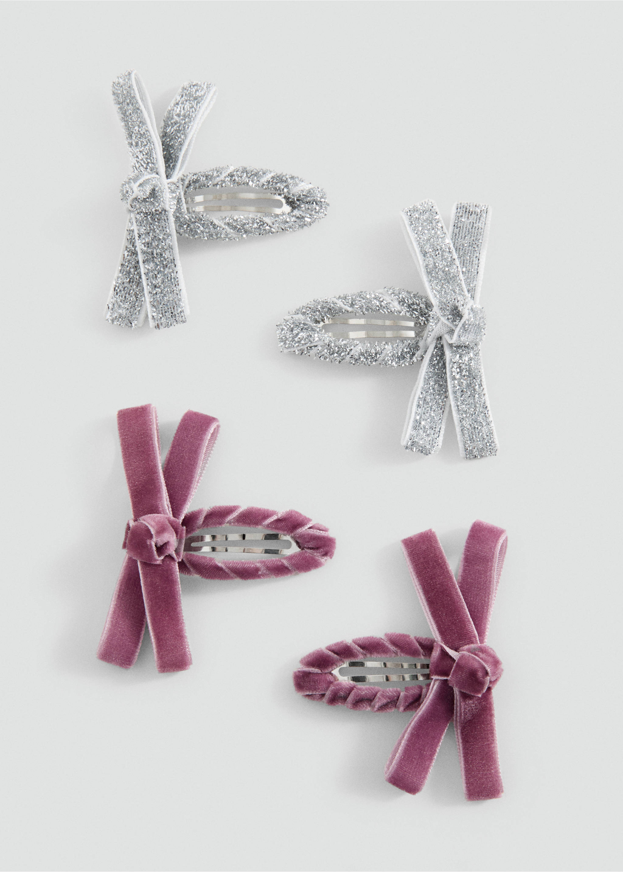 4 pack bow hairclips - Article without model, Silver. Ref: 17069210-00.