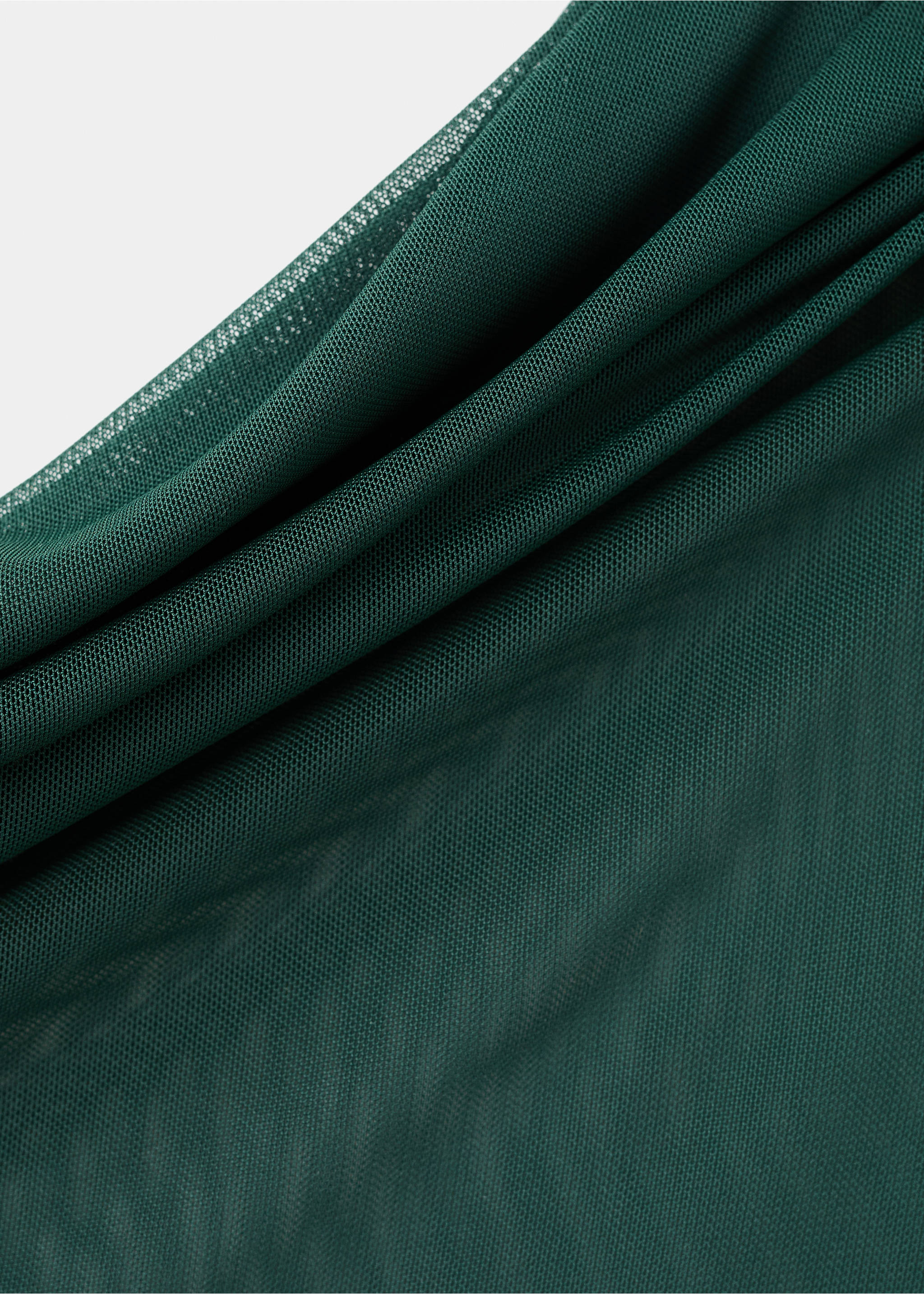 Semi-transparent top with asymmetrical neckline - Details of the article 8, Green. Ref: 17069212-00.