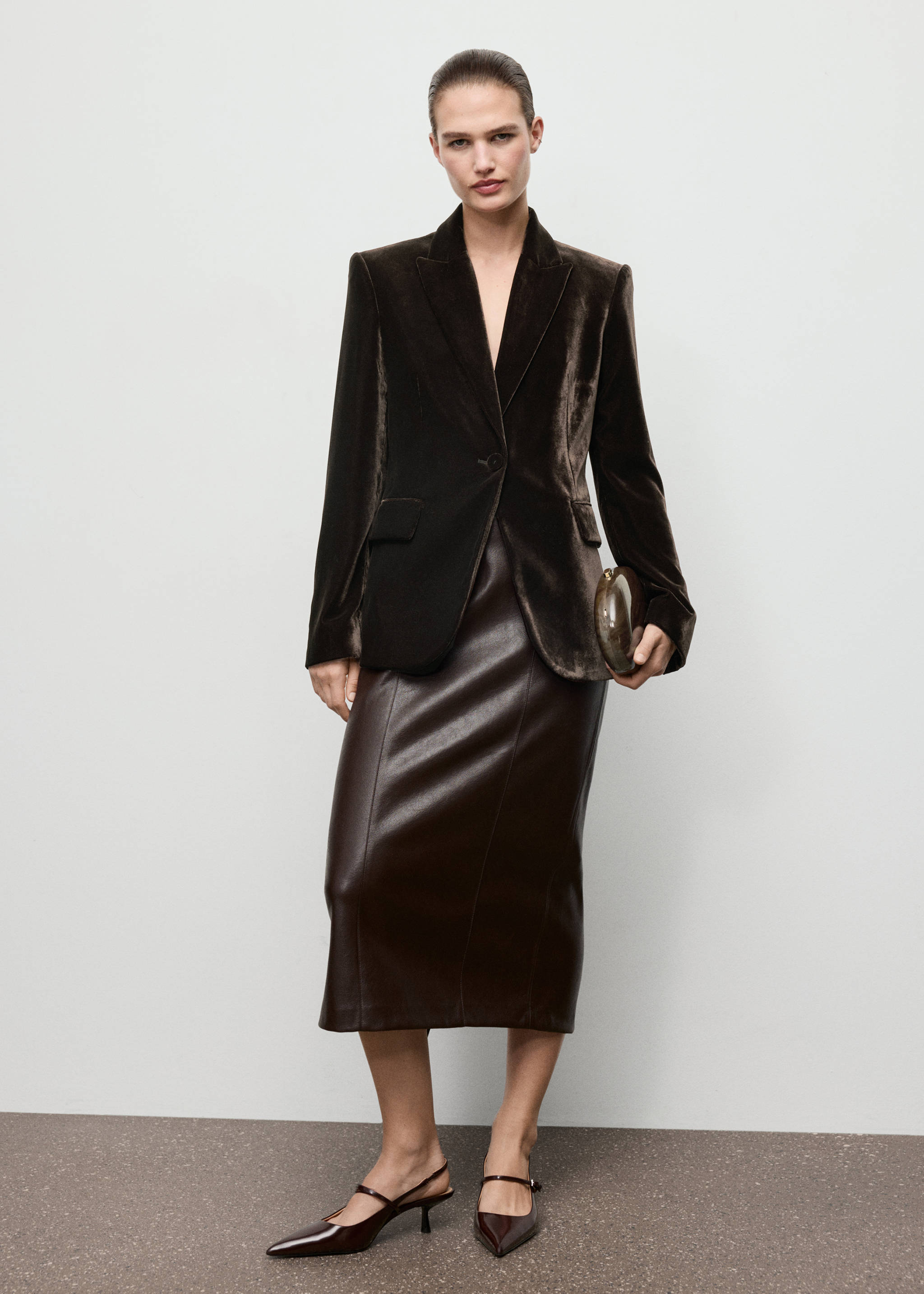 Structured velvet blazer - General plane