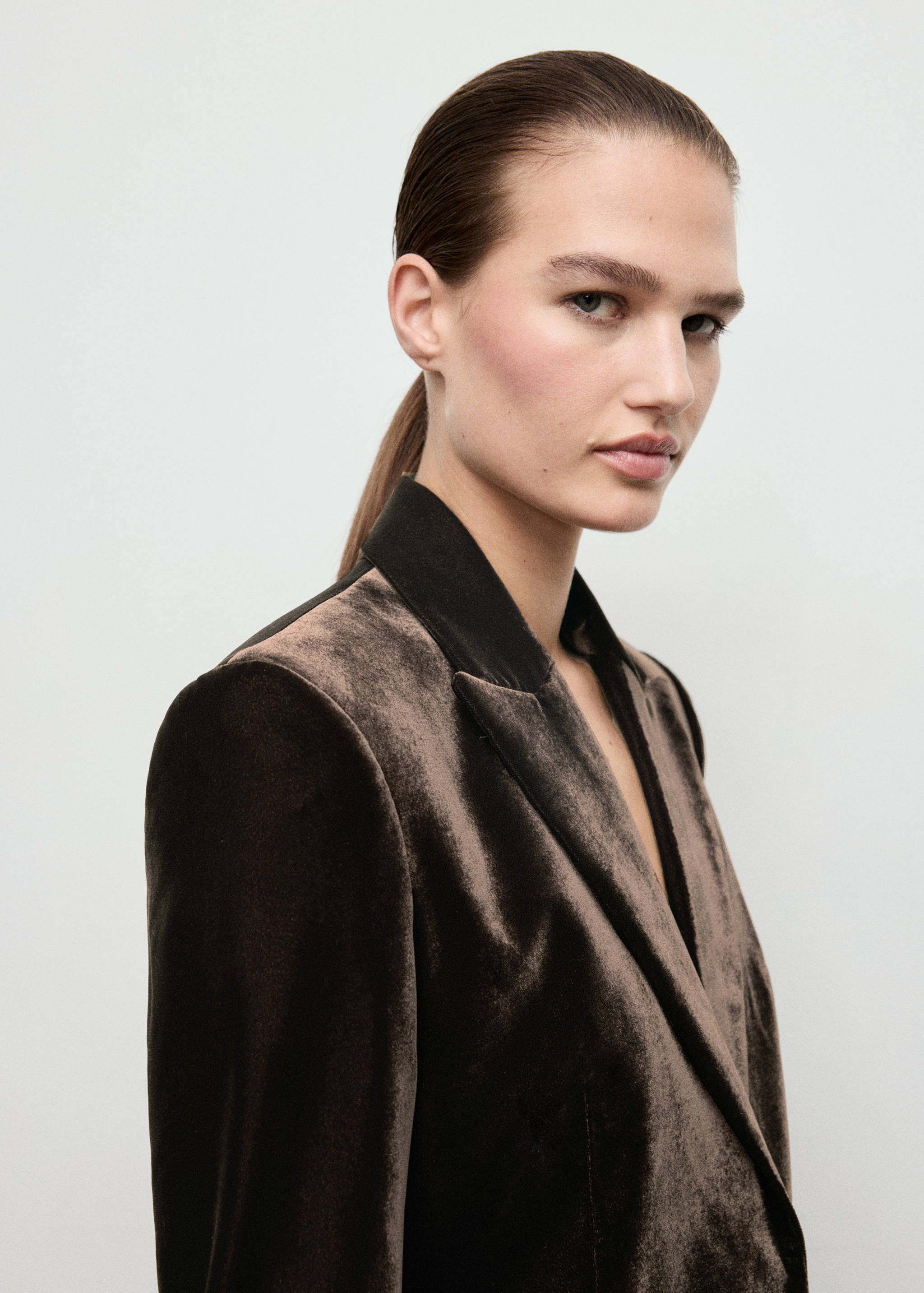 Structured velvet blazer - Medium plane