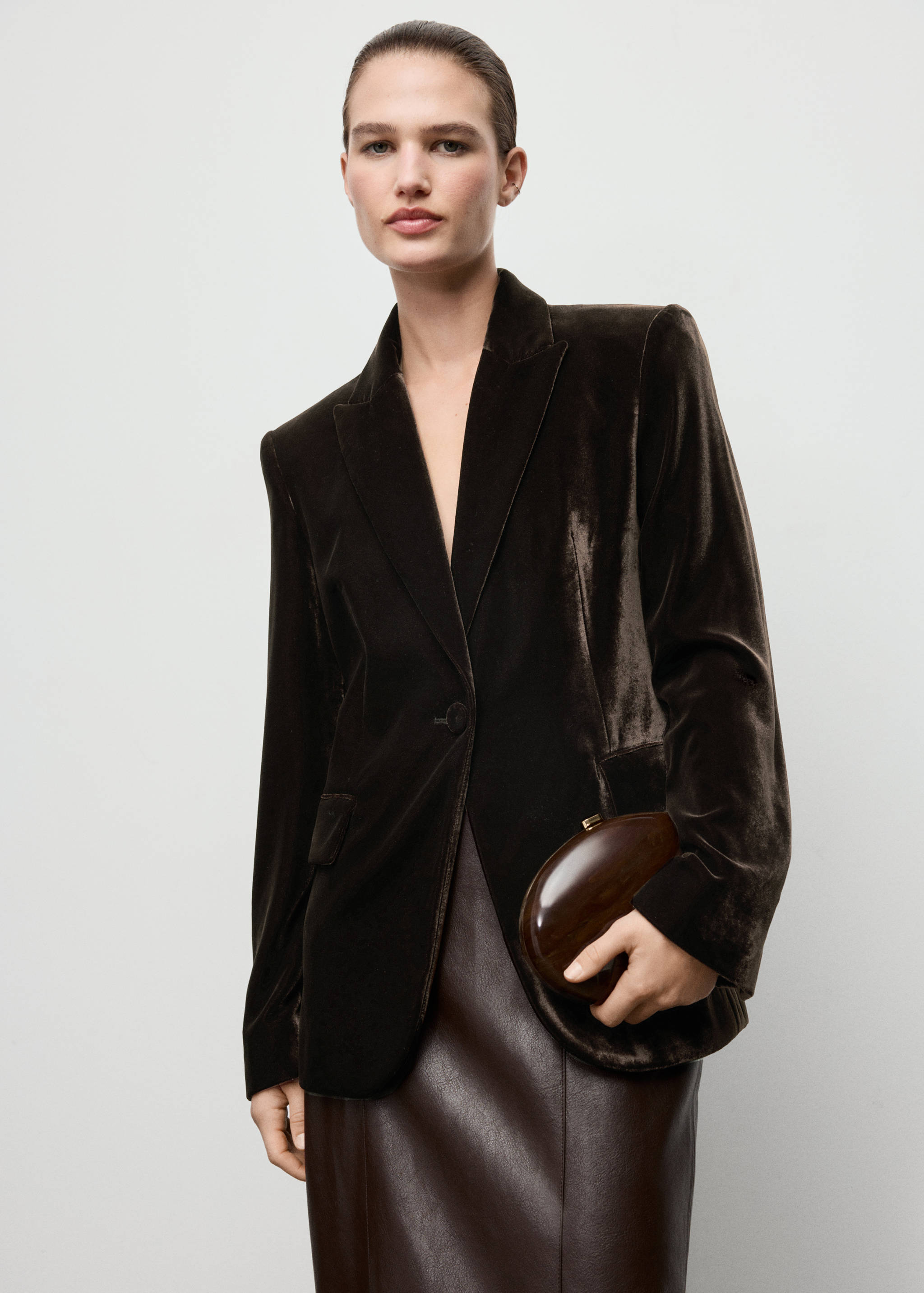 Structured velvet blazer - Details of the article 2