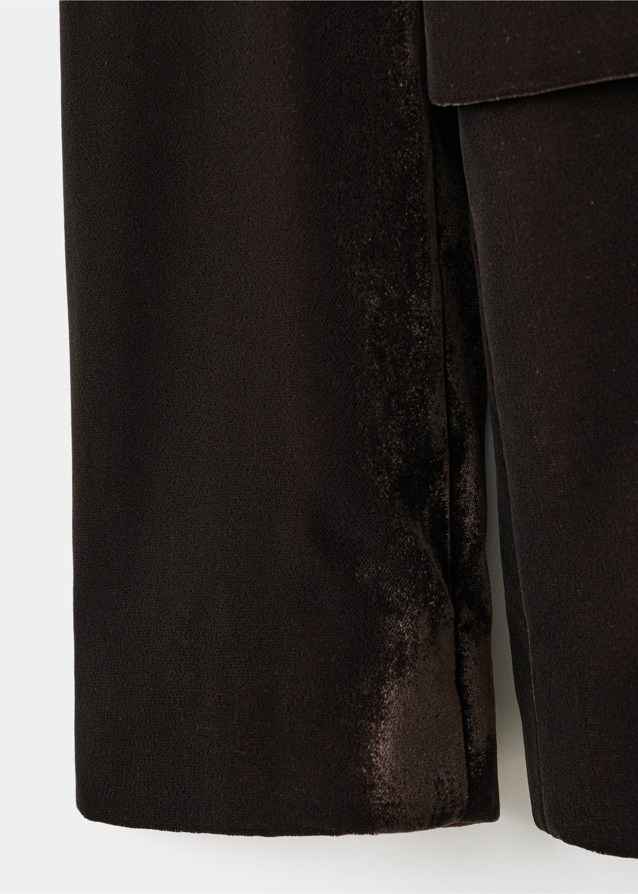Close-up of a dark brown blazer fabric texture., Chocolate. Ref: 17069406-00.